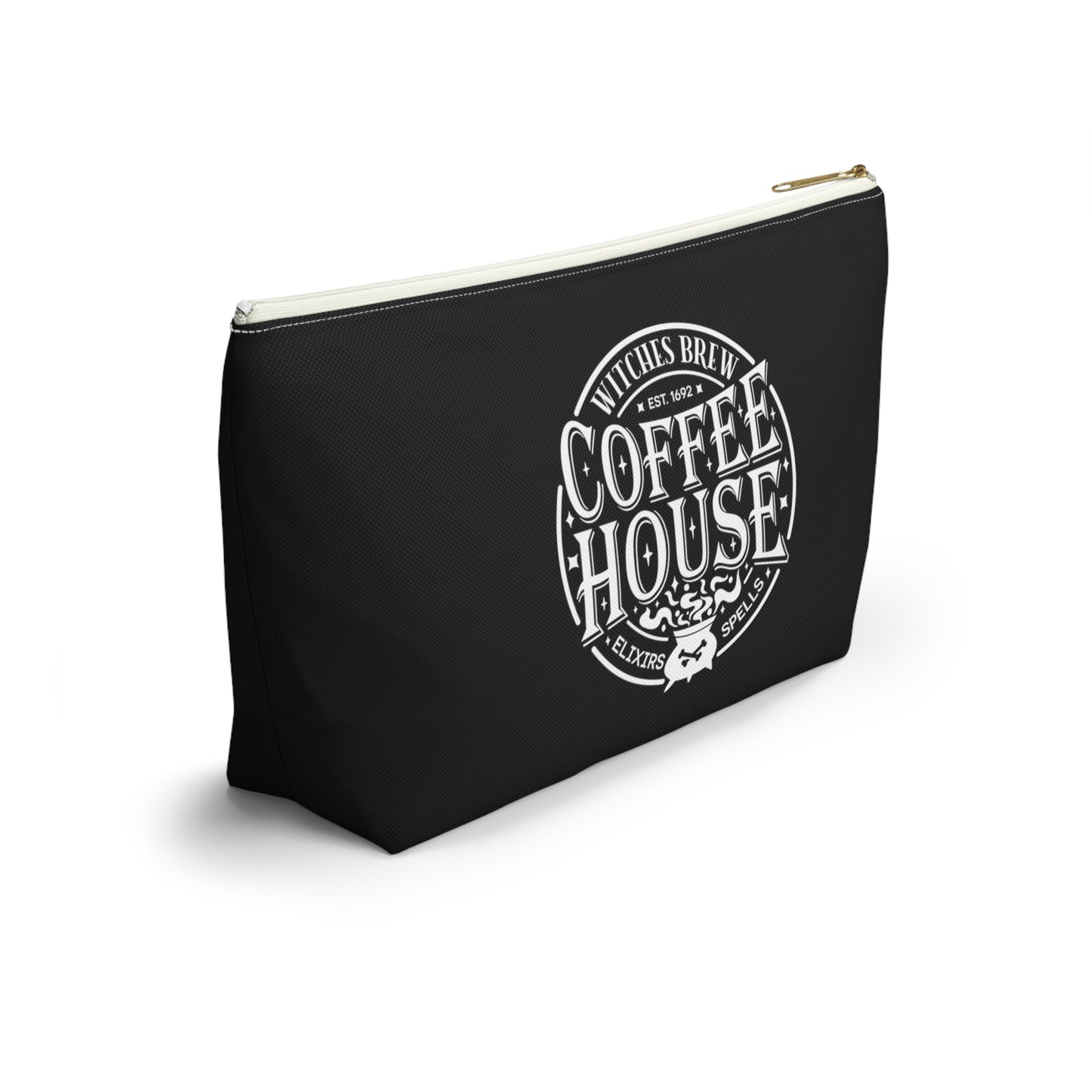 Halloween Witches Brew Coffee House Design Accessory Pouch w T-bottom - Black