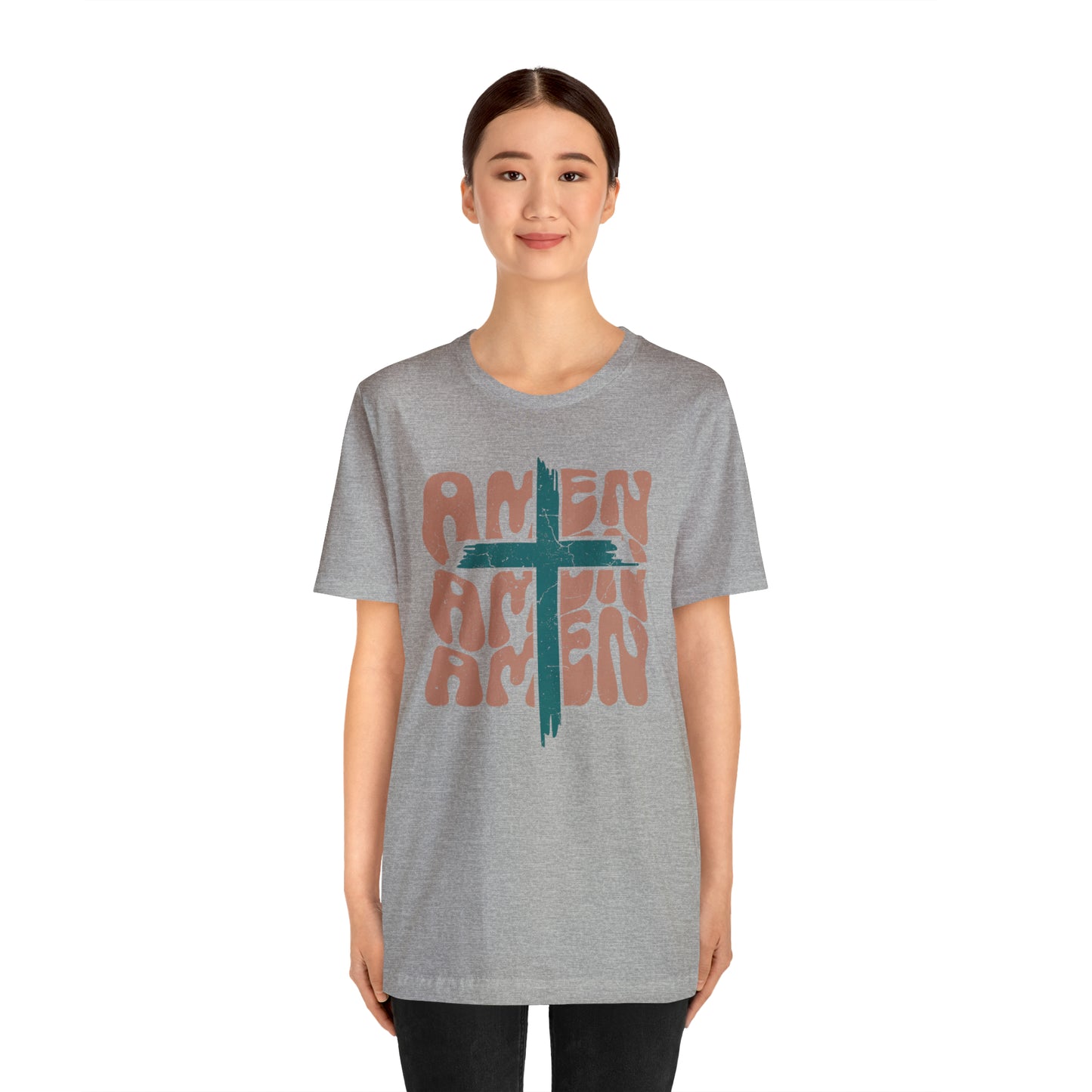 Amen Amen Amen with Cross Boho Color T-Shirt