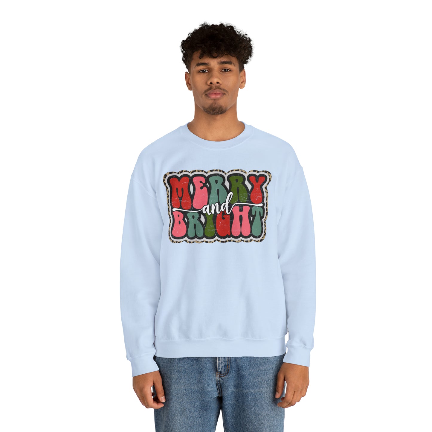 Merry and Bright Christmas Unisex Heavy Blend™ Crewneck Sweatshirt