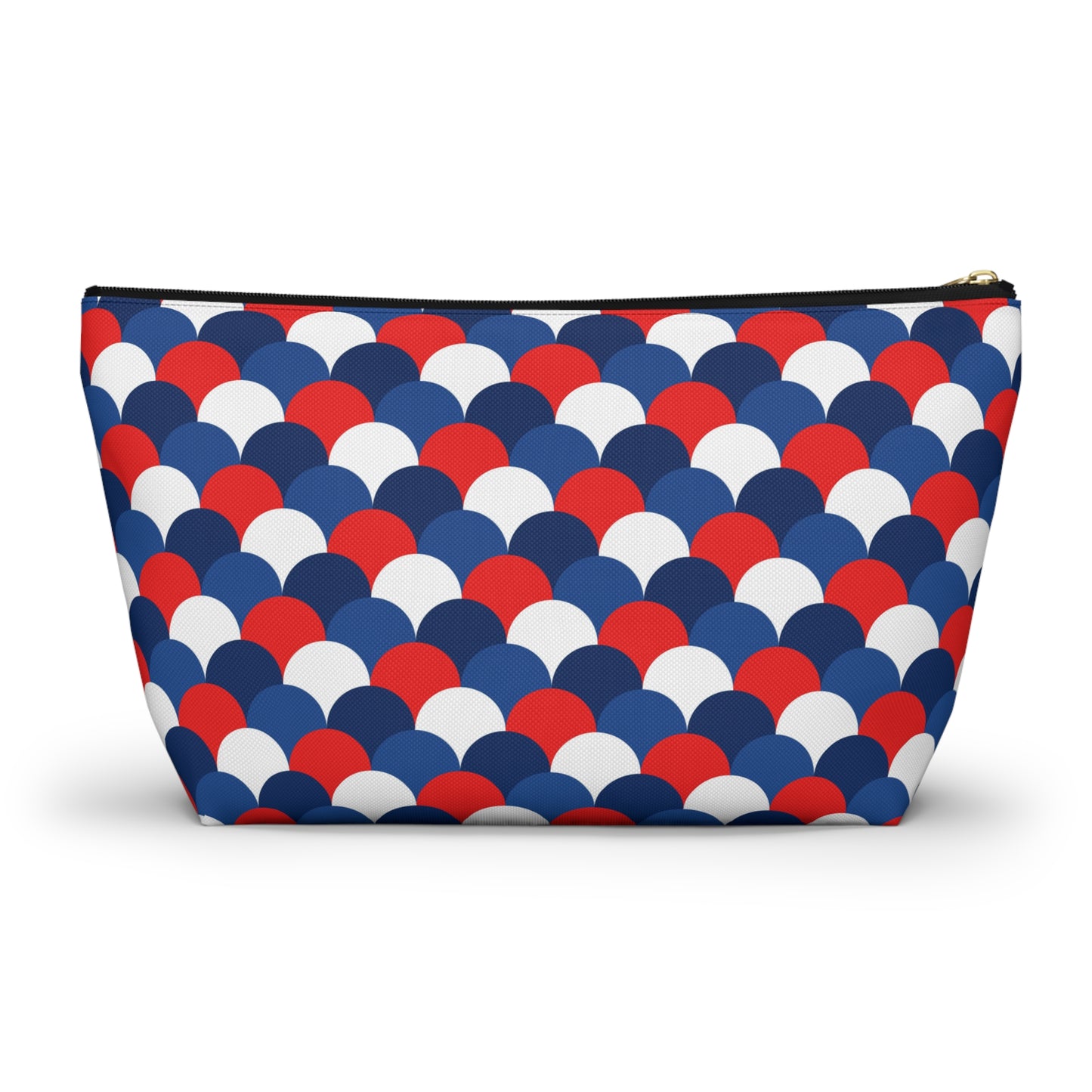 USA America 4th of July Mermaid Scale Red, White and Blue Print Design  Accessory Pouch w T-bottom