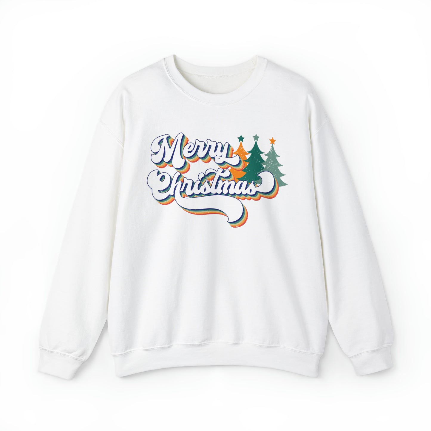 Retro Merry Christmas Heavyweight Crewneck Sweatshirt