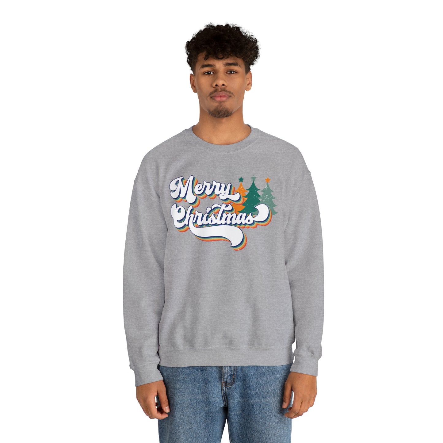 Retro Merry Christmas Heavyweight Crewneck Sweatshirt