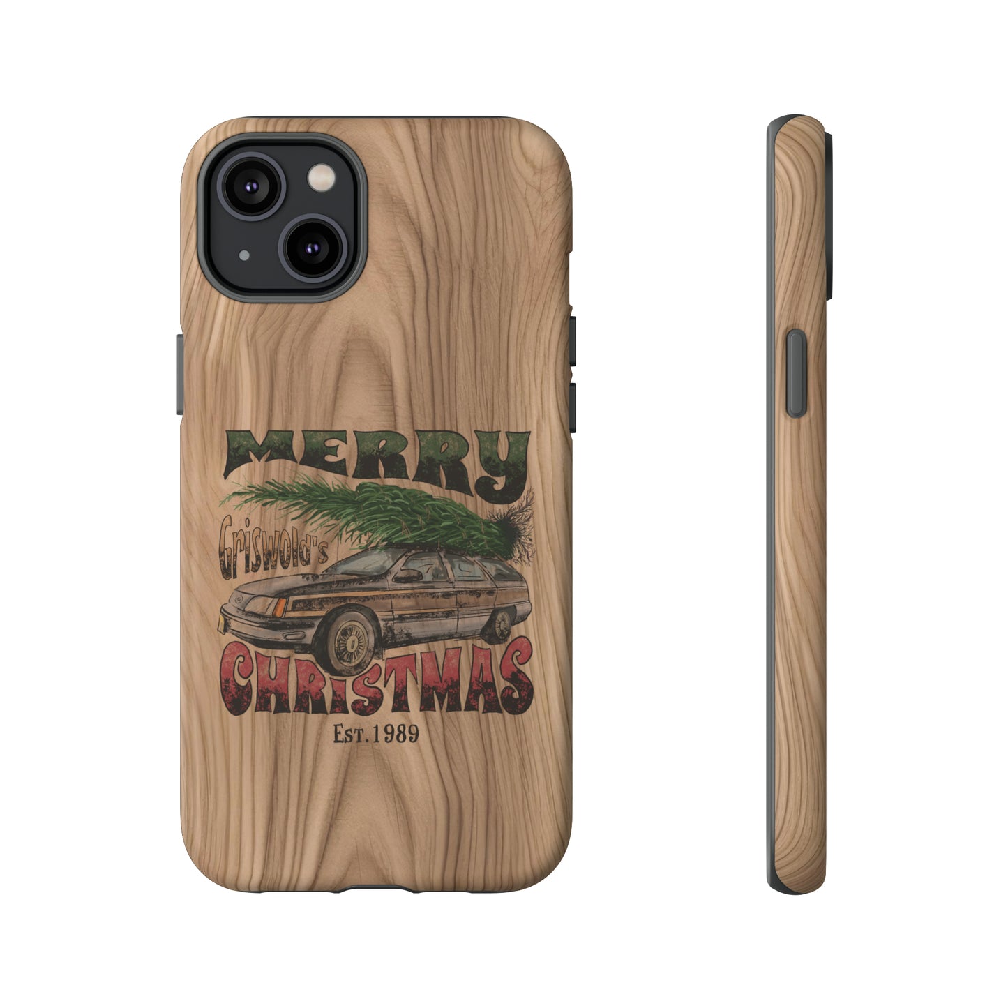 Distressed Merry Griswold's Christmas Tree Station Wagon Holiday Apple iPhone Tough Cases