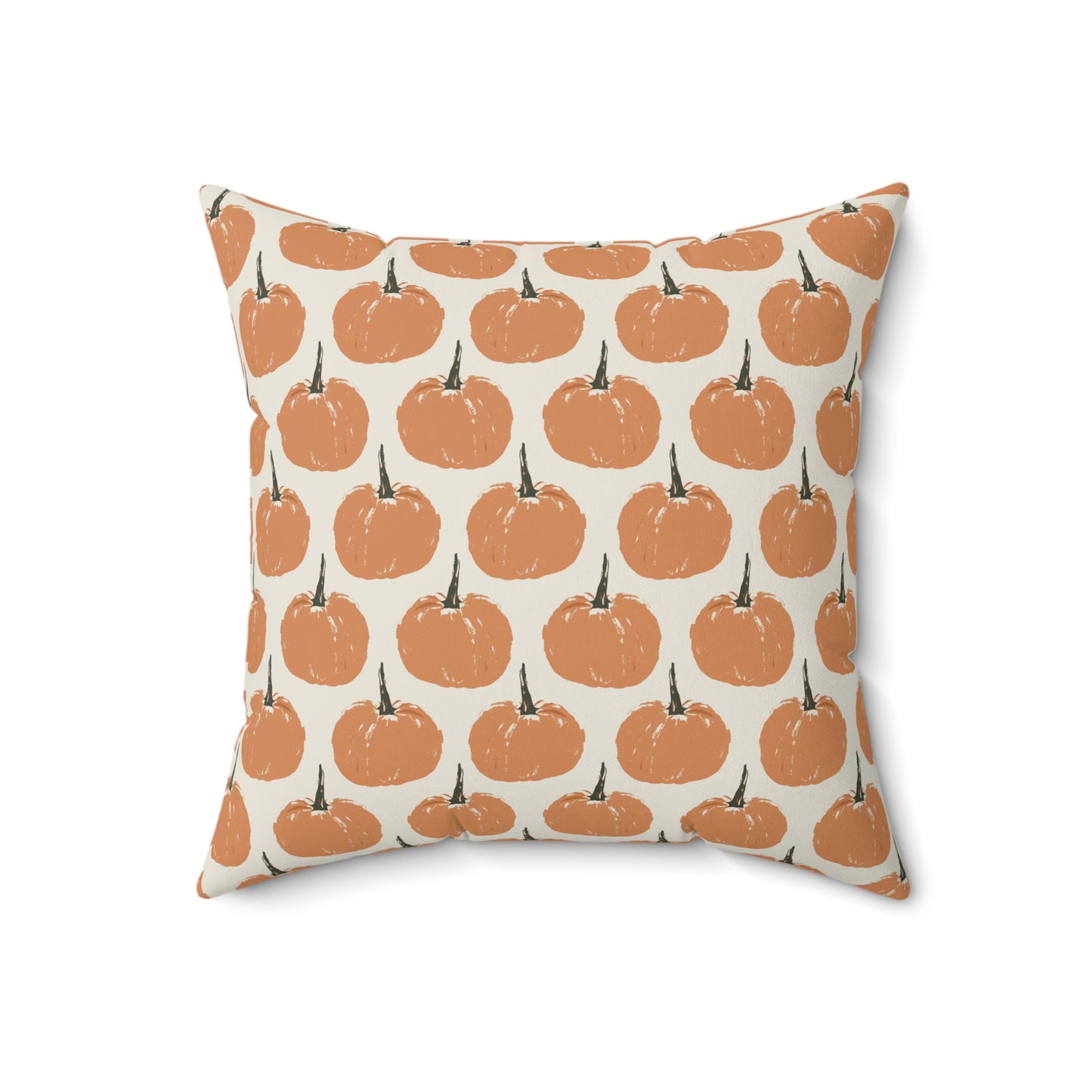 Simple Pumpkin Cream Fall/ Halloween Spun Polyester Square Pillow