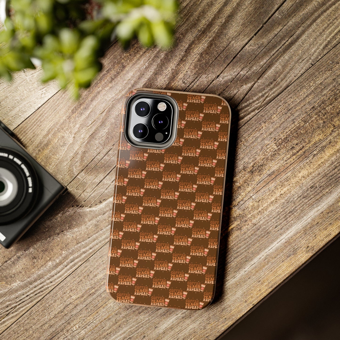 Coffee Teach Repeat Patterned Tough Phone Cases