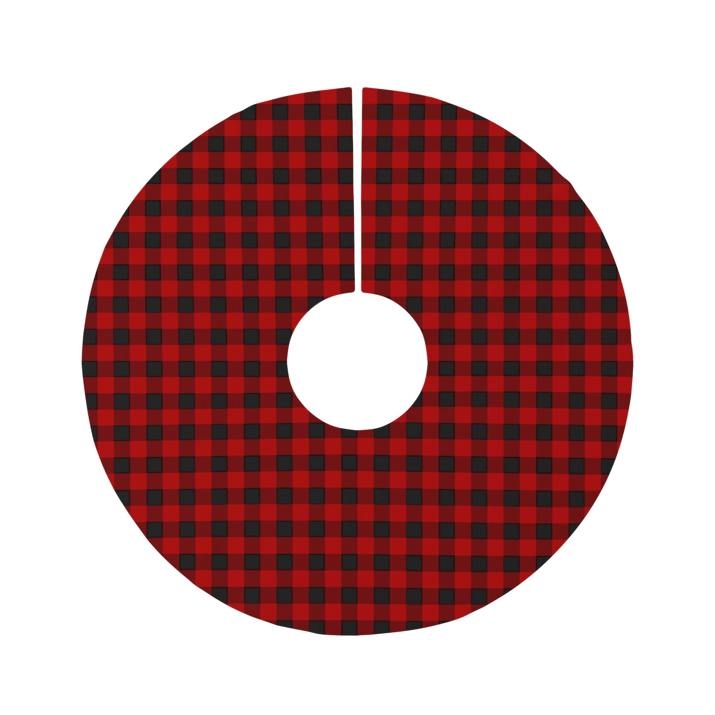 Red and Black Buffalo Plaid Round Tree Skirt