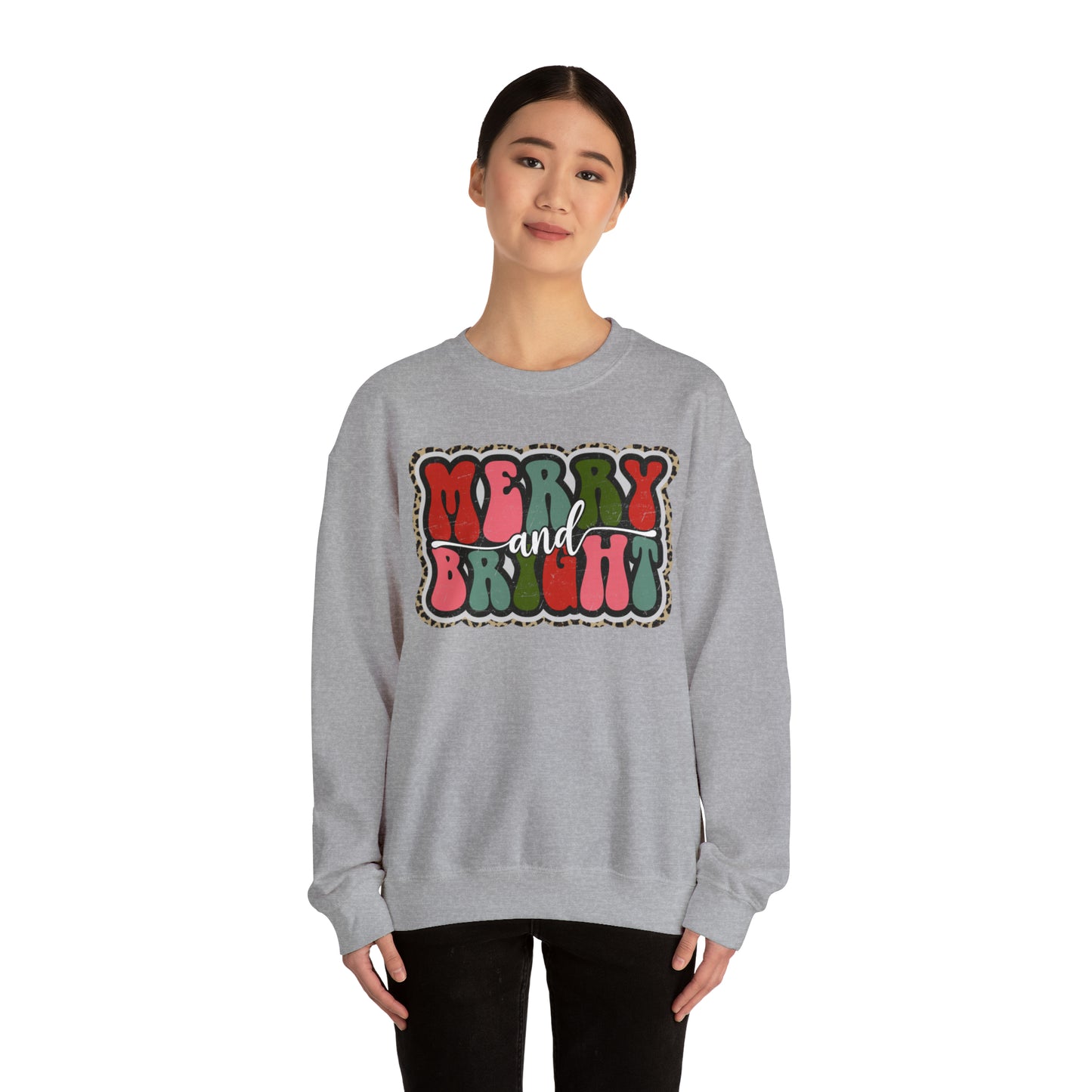 Merry and Bright Christmas Unisex Heavy Blend™ Crewneck Sweatshirt