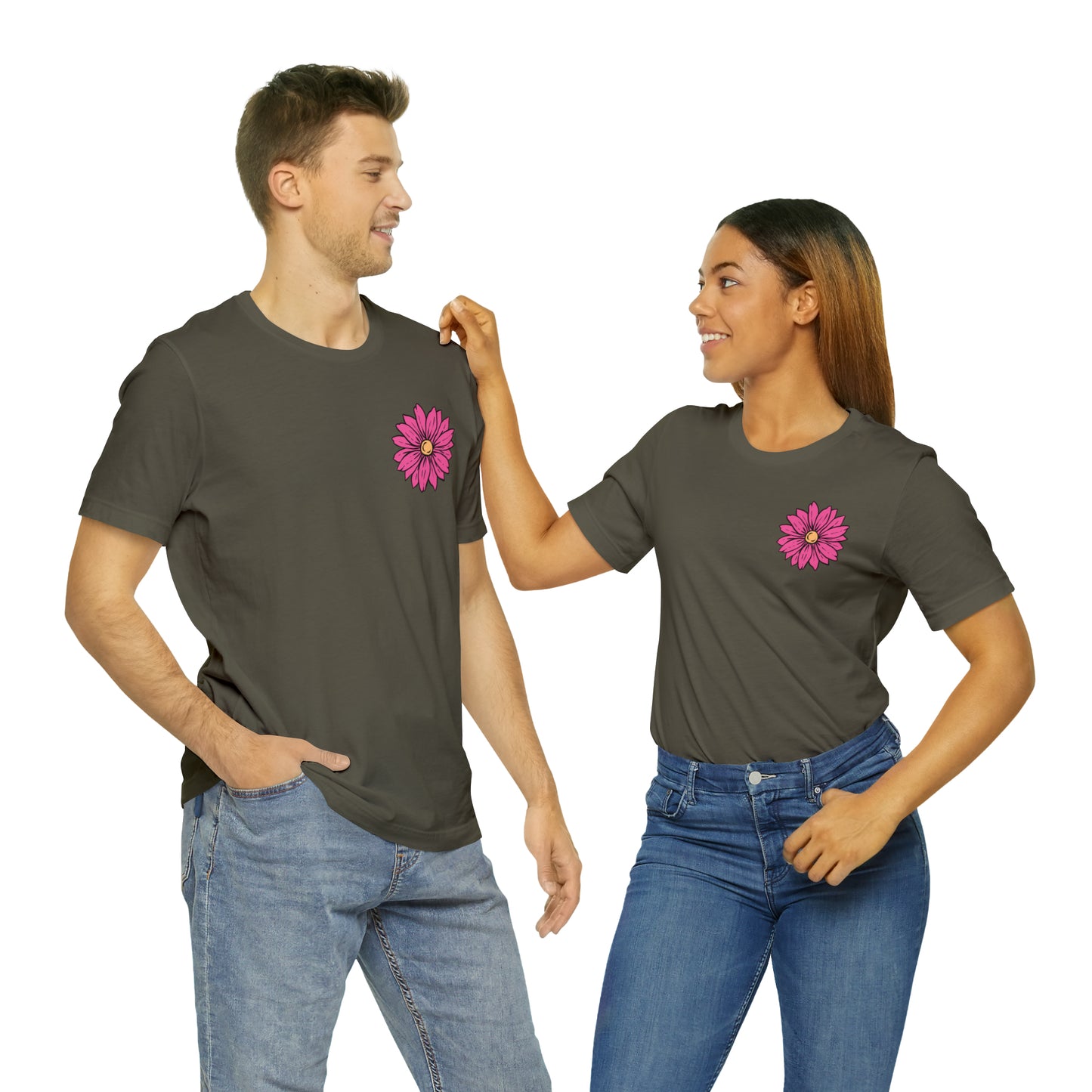 TWO SIDED Positive Energy T-Shirt (Flower on Front - Positive Energy on Back) Christian T-Shirt