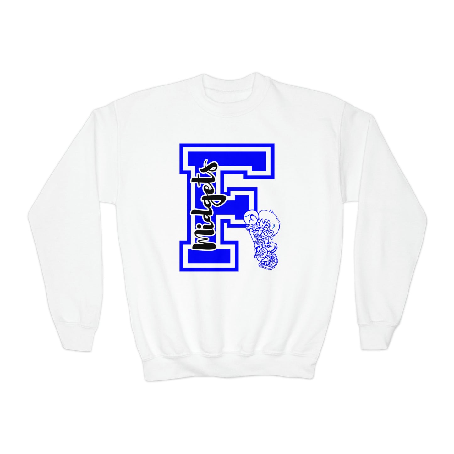 YOUTH Give Me an F Freeburg Midgets Logo Youth Crewneck Sweatshirt