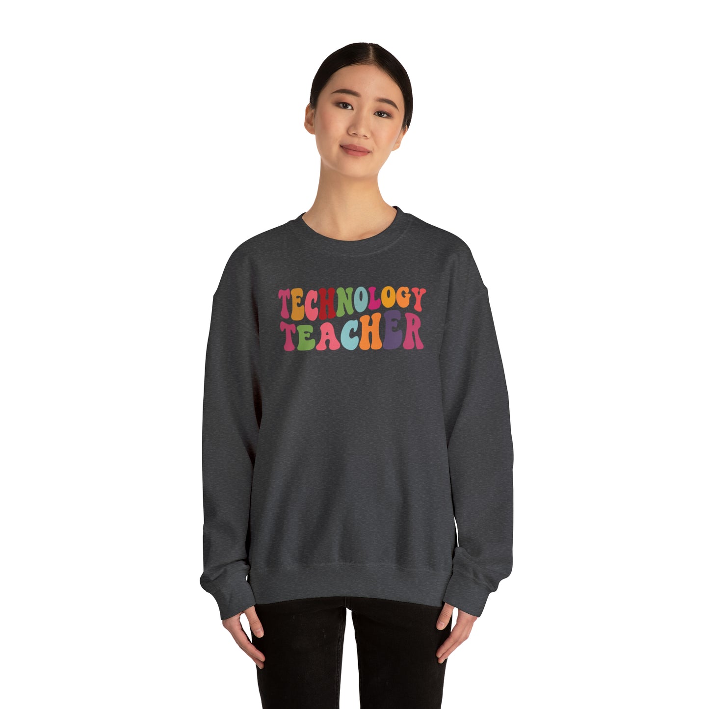 Multi-Colored Technology Teacher Lined Heavyweight Crewneck Sweatshirt