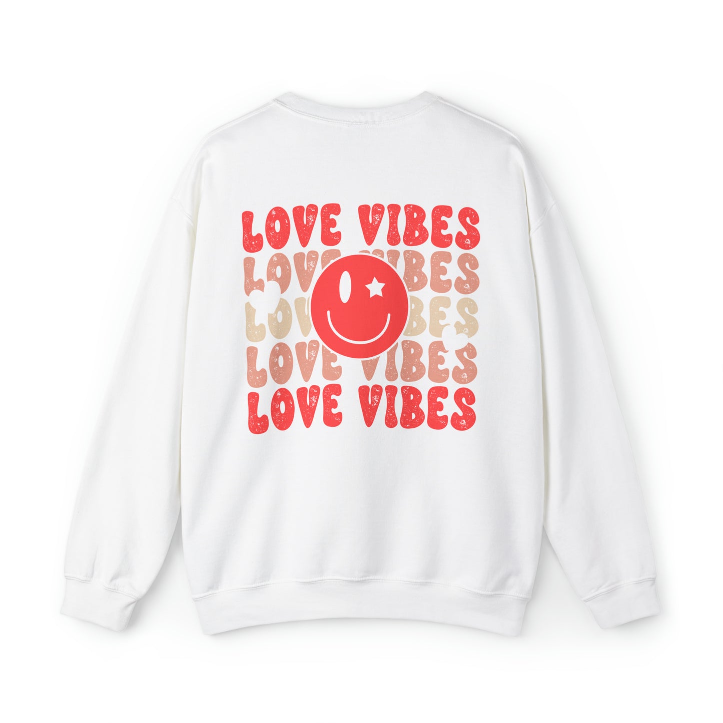 Front and Back Image "Love Vibes" Unisex Heavy Blend™ Crewneck Sweatshirt