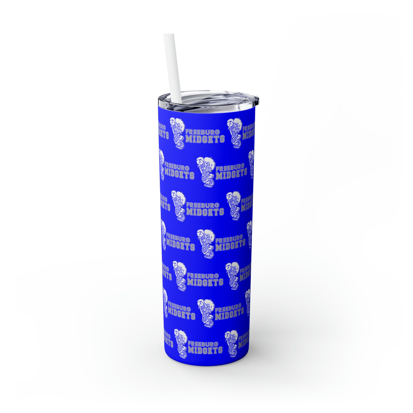 Royal Freeburg Midgets Skinny Tumbler with Pick your Color Straw, 20oz