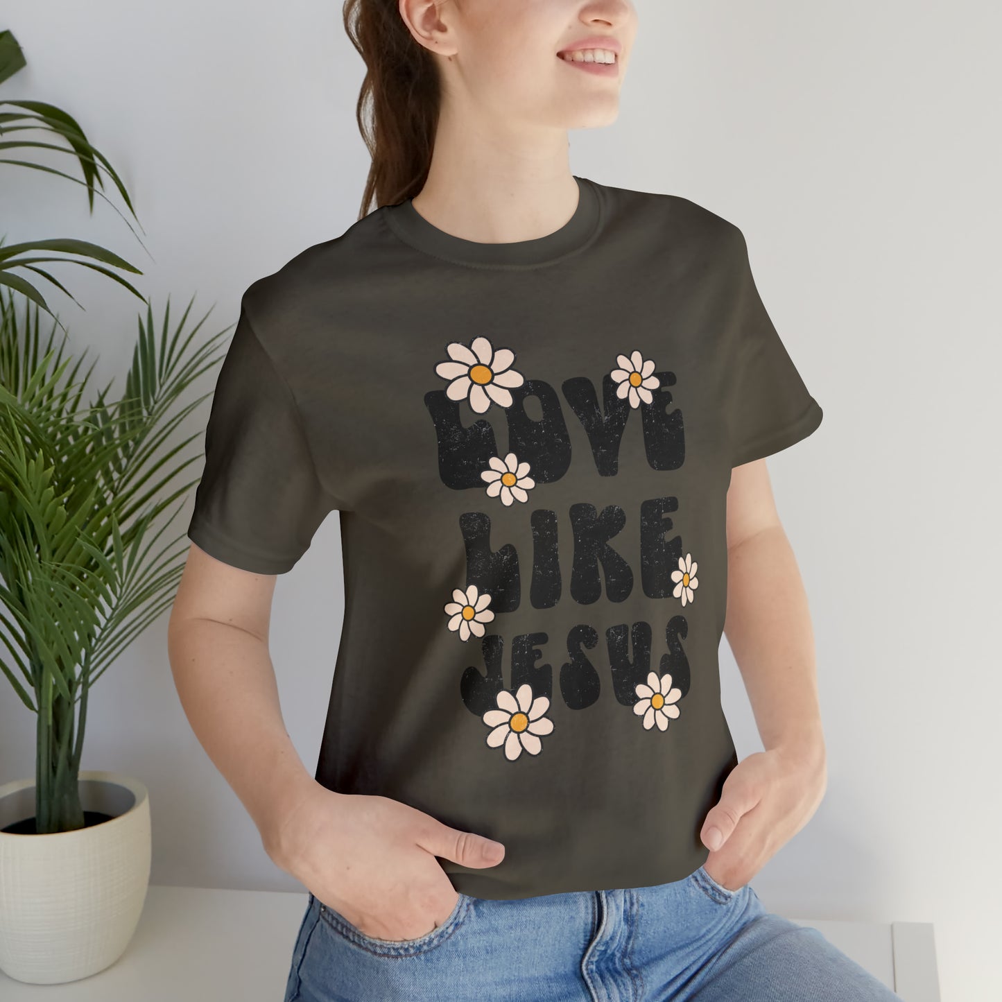 Distressed Daisy Love Like Jesus T-Shirt