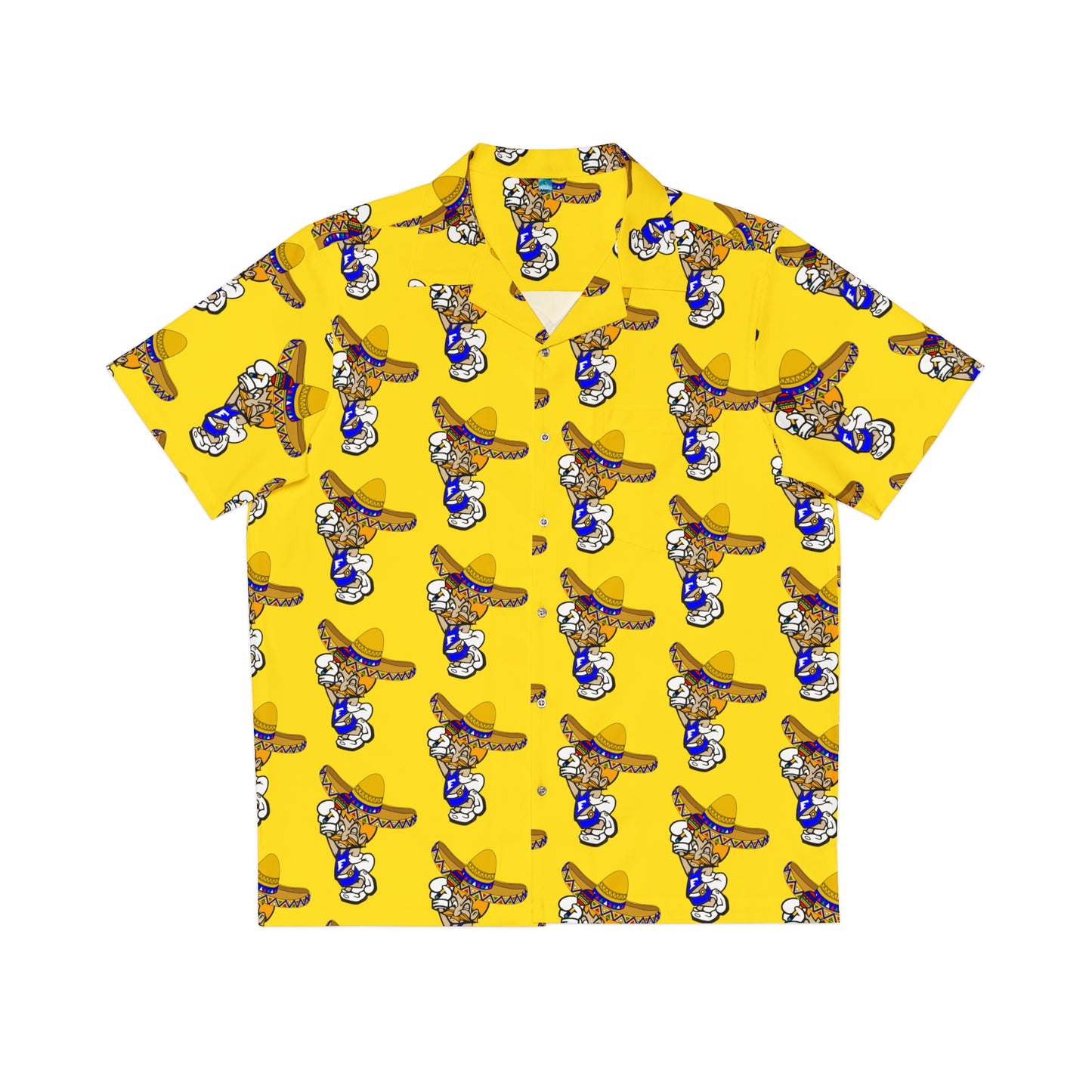 Freeburg Sombrero Midget Men's Hawaiian Shirt - Yellow