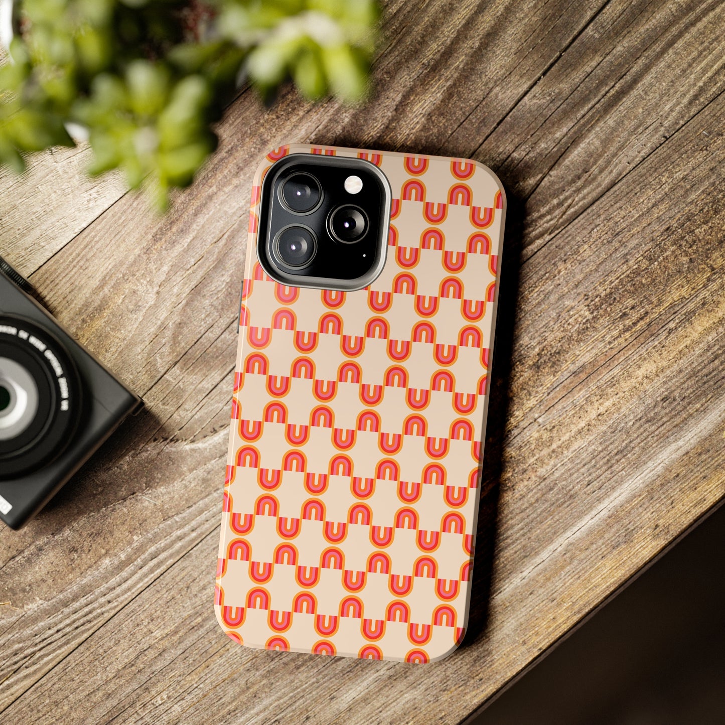 Retro Red Rainbow Pattern Tough Phone Cases