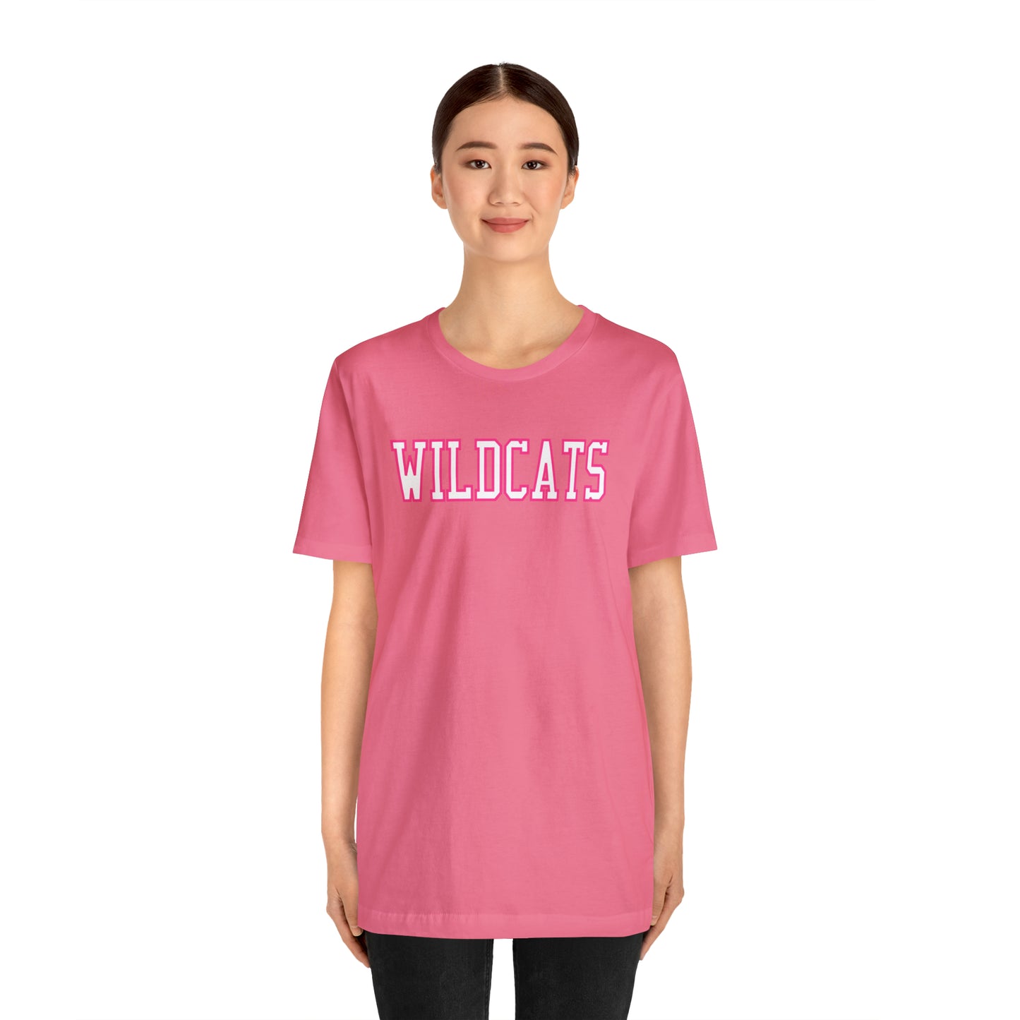 Pink Salem Wildcats Jersey Short Sleeve Tee - Green Print