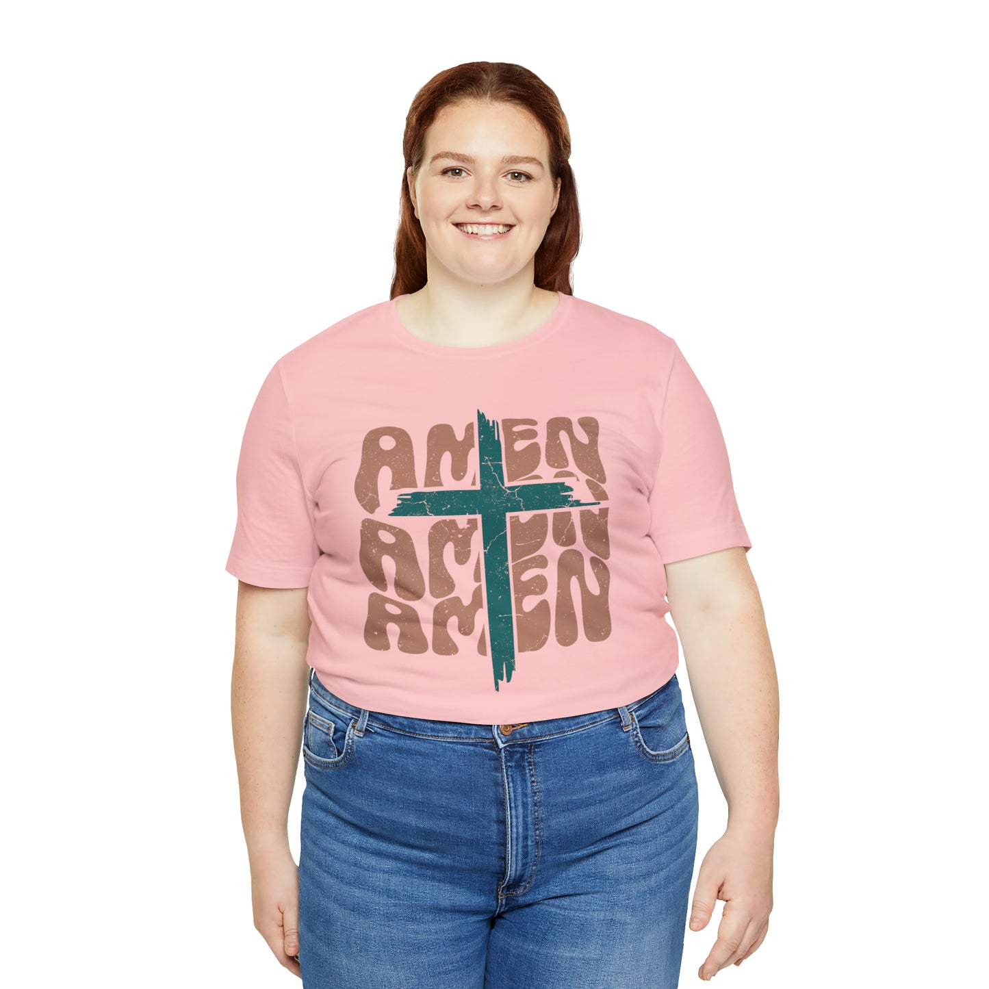 Amen Amen Amen with Cross Boho Color T-Shirt