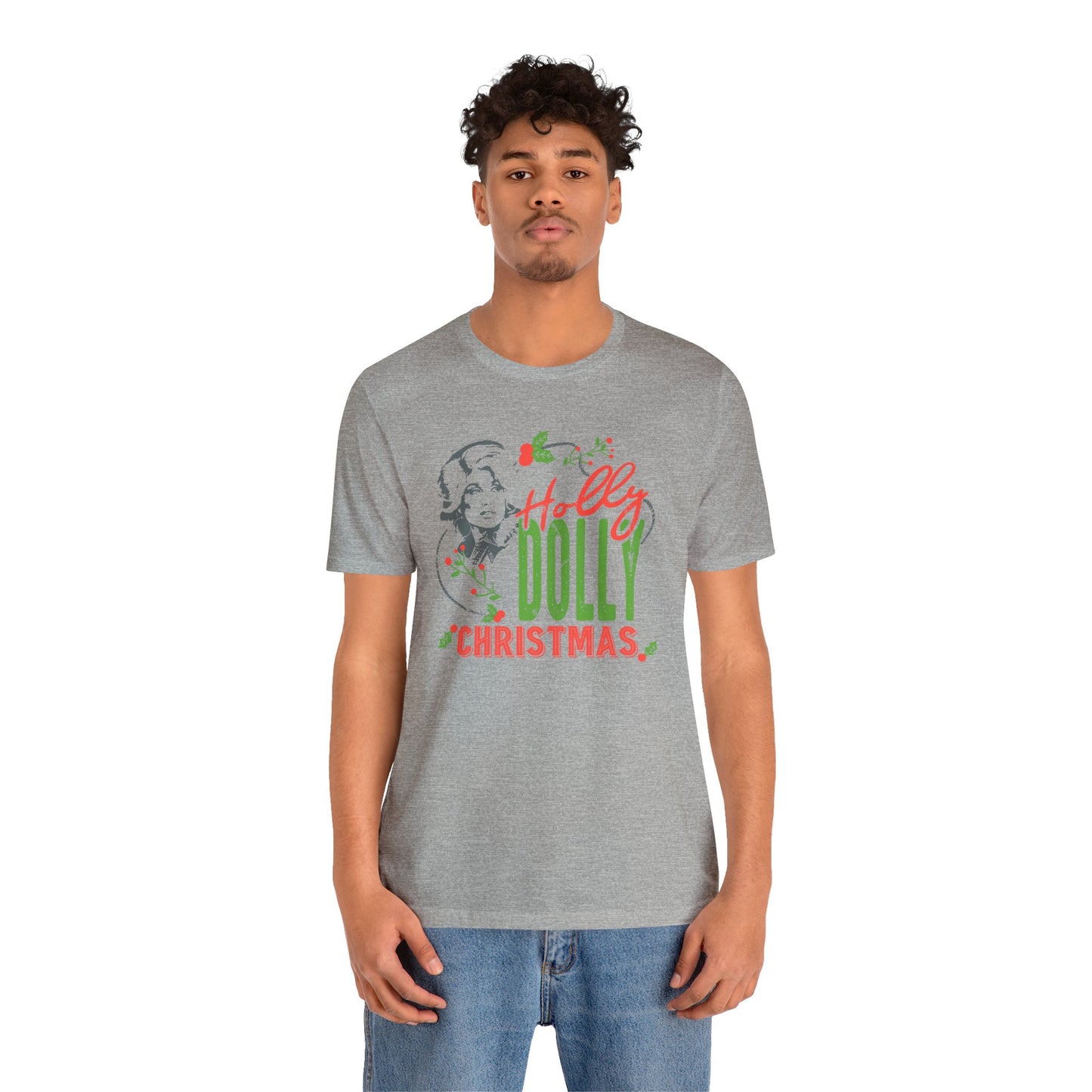 Holly Dolly Christmas Bella Jersey Short Sleeve Tee (Unisex)