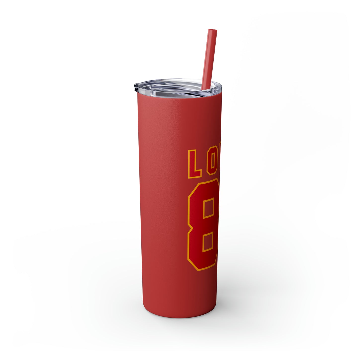 Lover 87 Swift and Kelce Valentine's Skinny Tumbler with Straw, 20oz