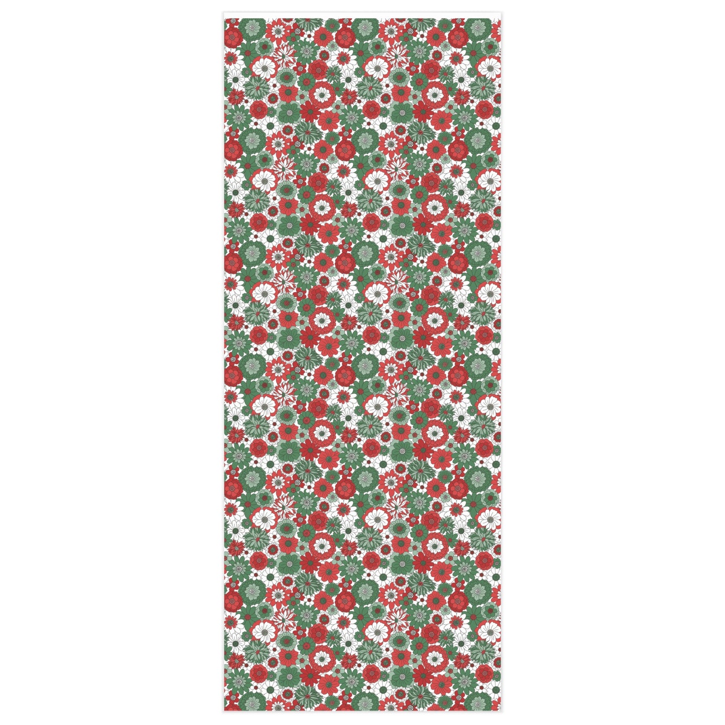 Retro Floral Christmas Wrapping Paper