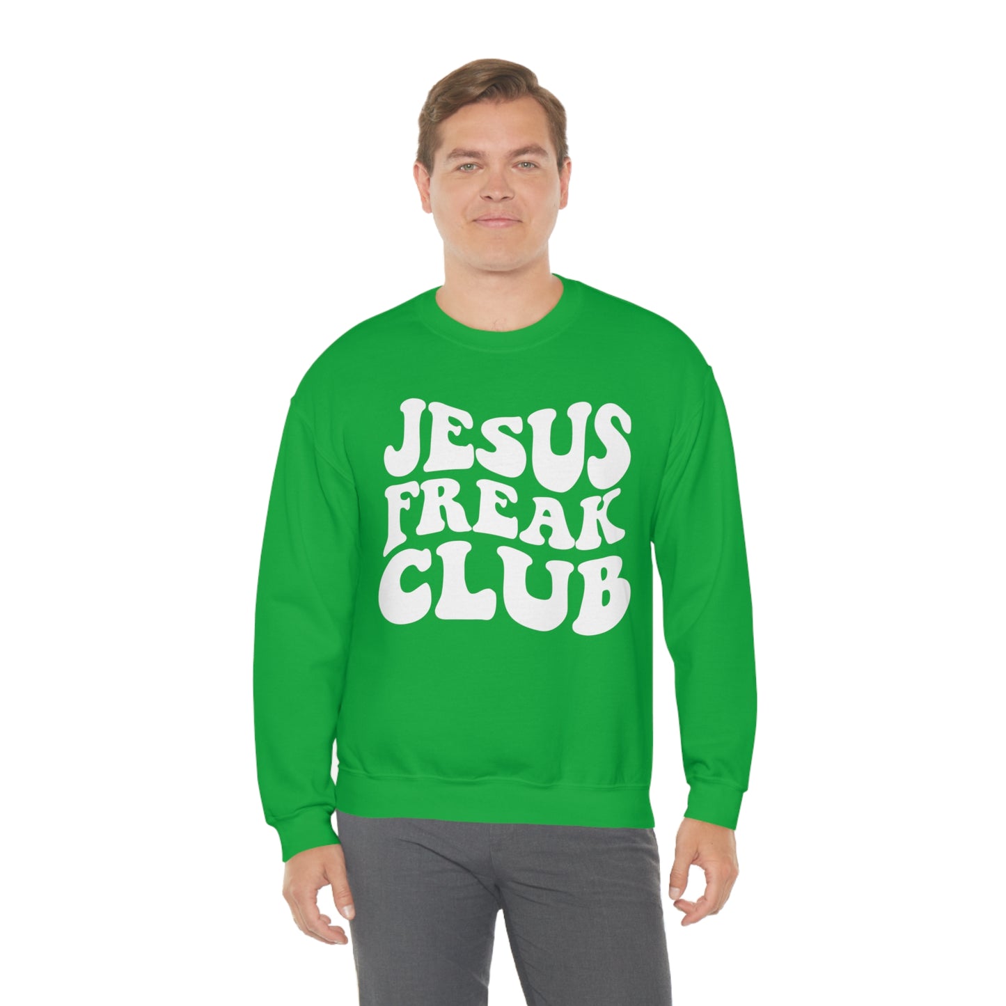 Vintage Jesus Freak Club White Logo Unisex Heavy Blend™ Crewneck Sweatshirt