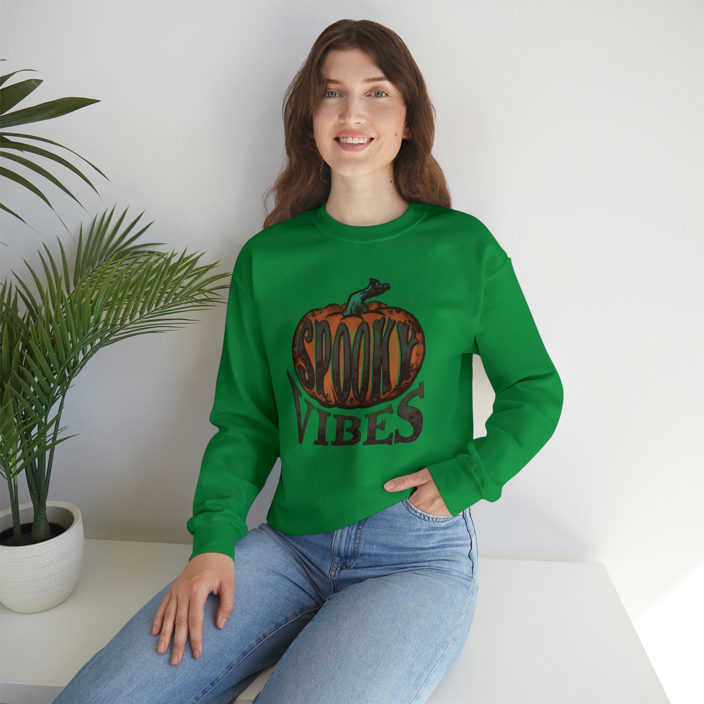 Spooky Vibes Fall Halloween Unisex Heavy Blend™ Crewneck Sweatshirt