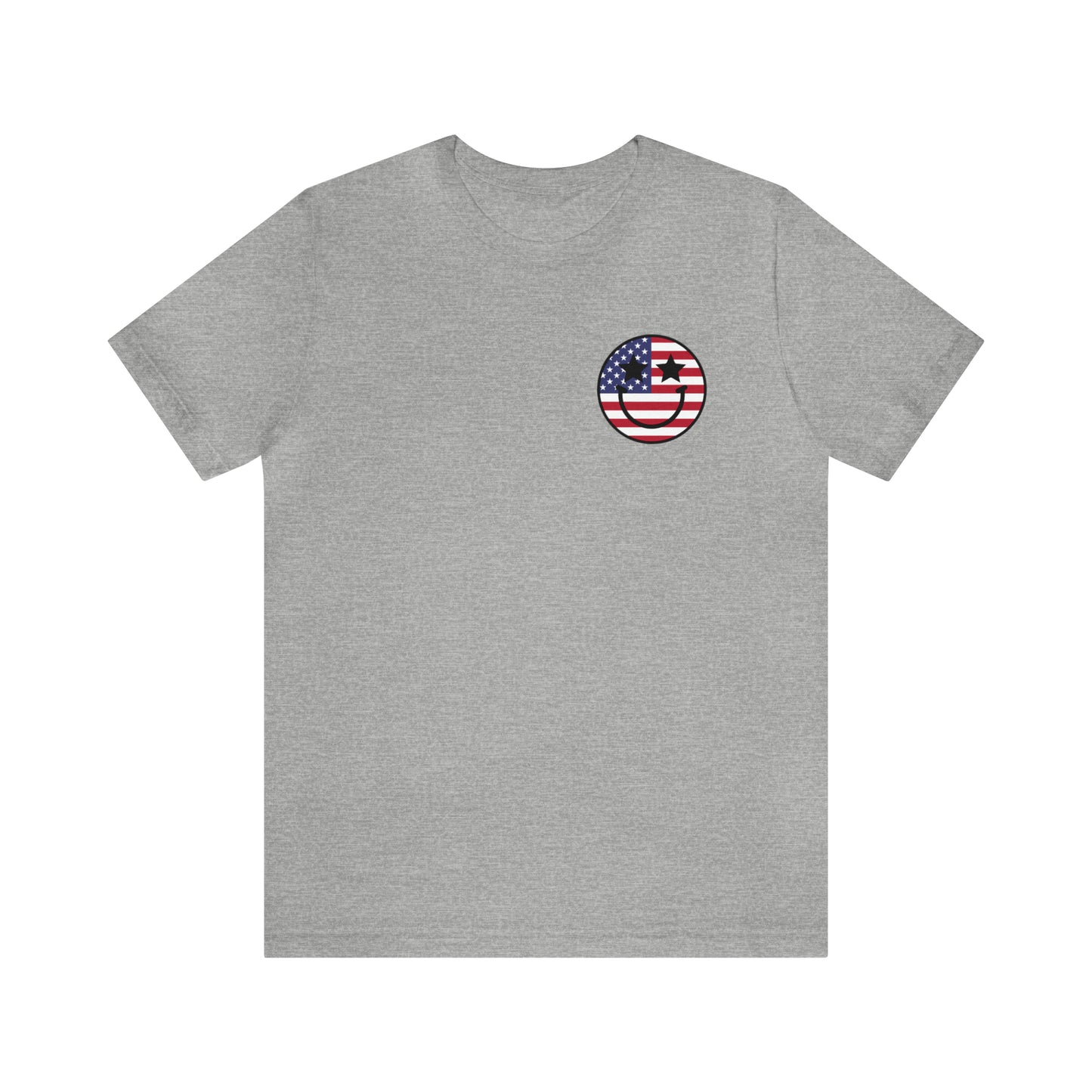 "Jesus Christ Stars and Stripes" (Front and Back Design) Unisex Jersey Short Sleeve Tee