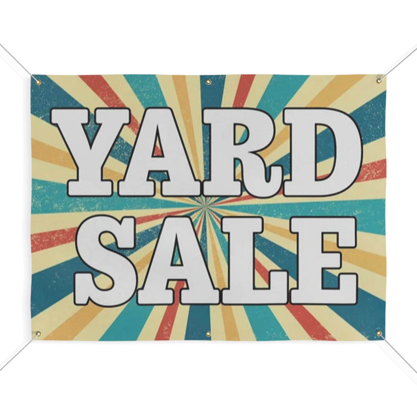 Retro Golden Checkerboard Yard Sale Sign/ Matte Banner