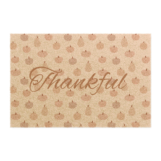 Thankful Classic Pumpkin Fall/ Thanksgiving Coir Mat