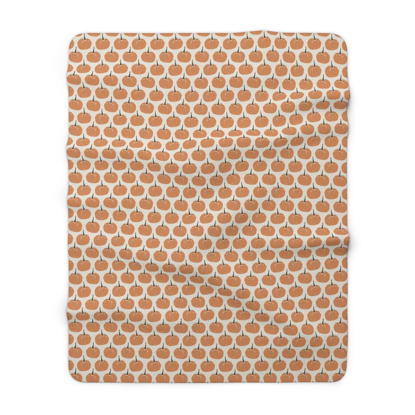 Halloween/ Fall Simple Pumpkin Cream Pattern Design Sherpa Fleece Blanket