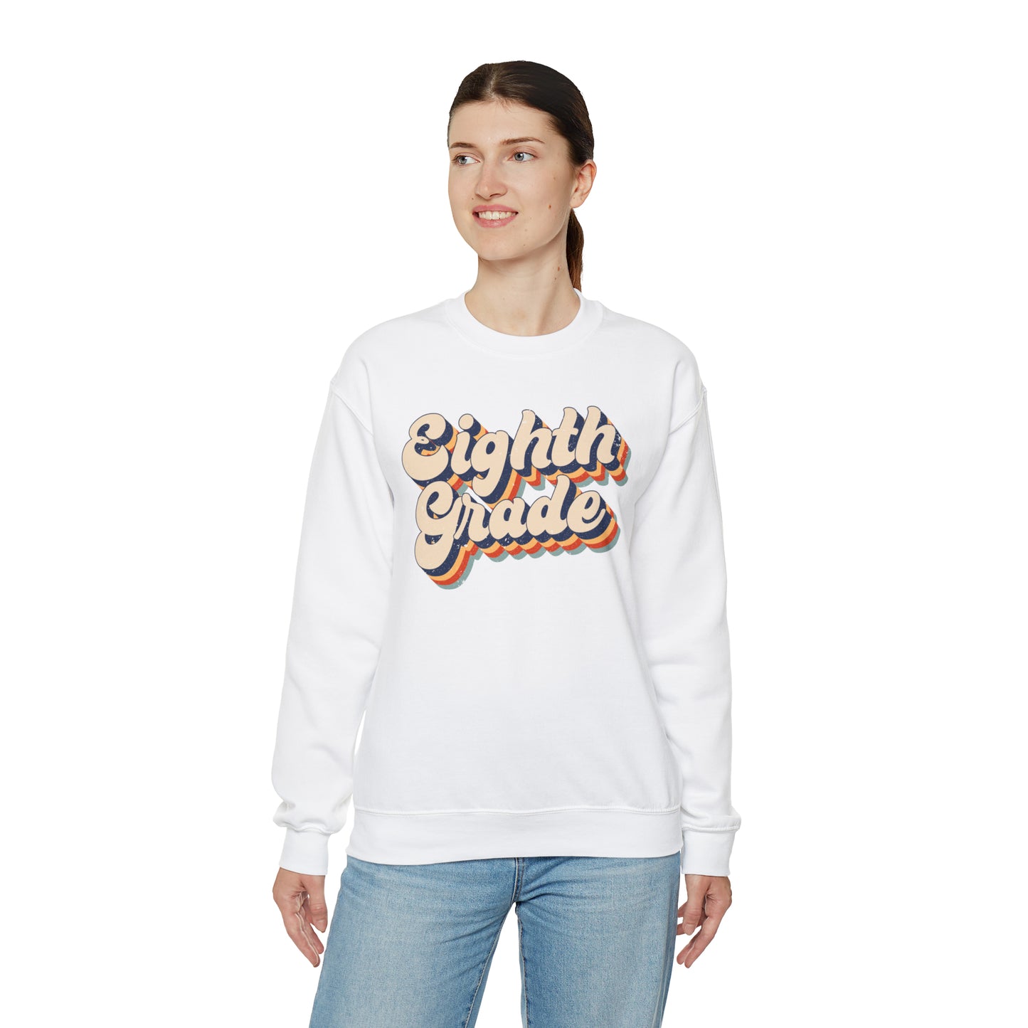 Retro Eighth Grade Unisex Heavy Blend™ Crewneck Sweatshirt