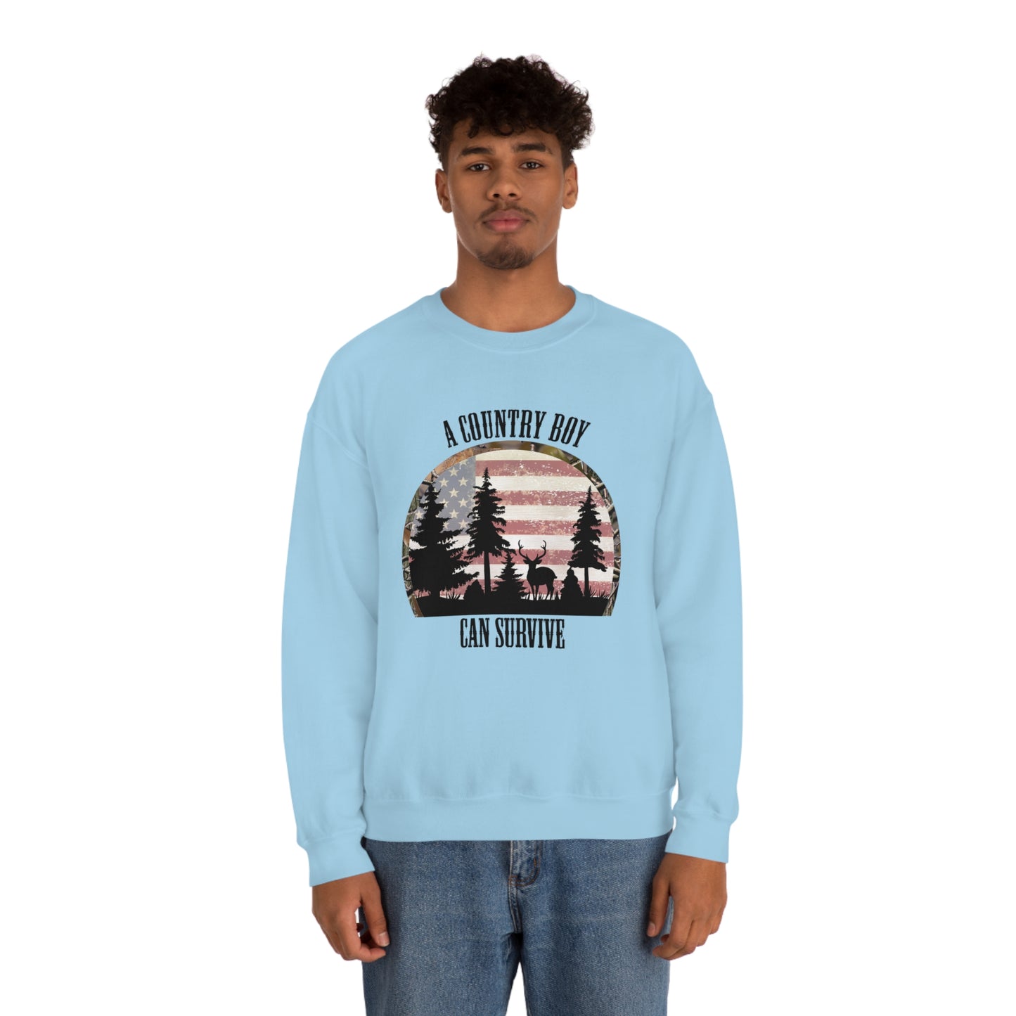 "A Country Boy Can Survive" - Unisex Heavy Blend™ Crewneck Sweatshirt