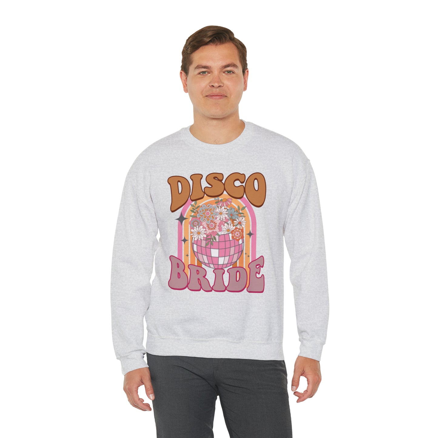 Retro Disco Bride Mirror Ball Bride Unisex Heavy Blend™ Crewneck Sweatshirt