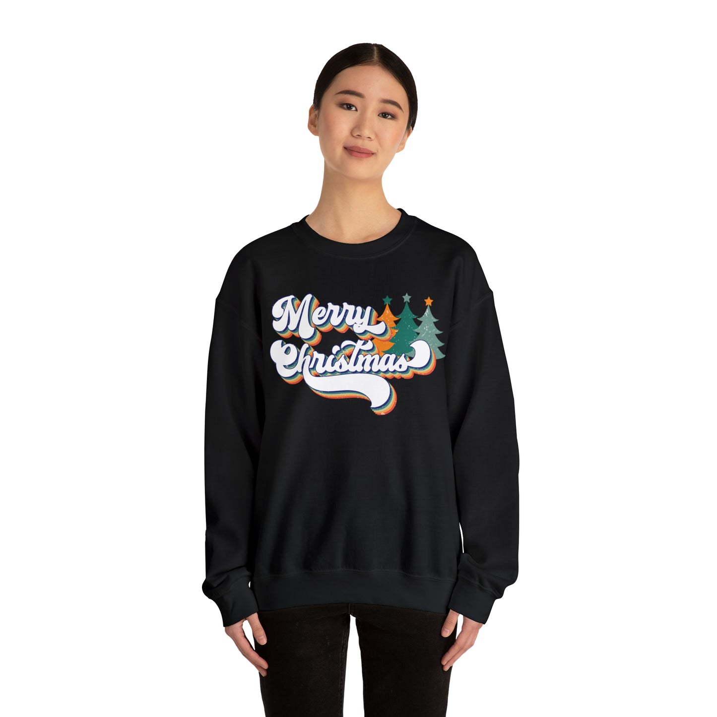 Retro Merry Christmas Heavyweight Crewneck Sweatshirt