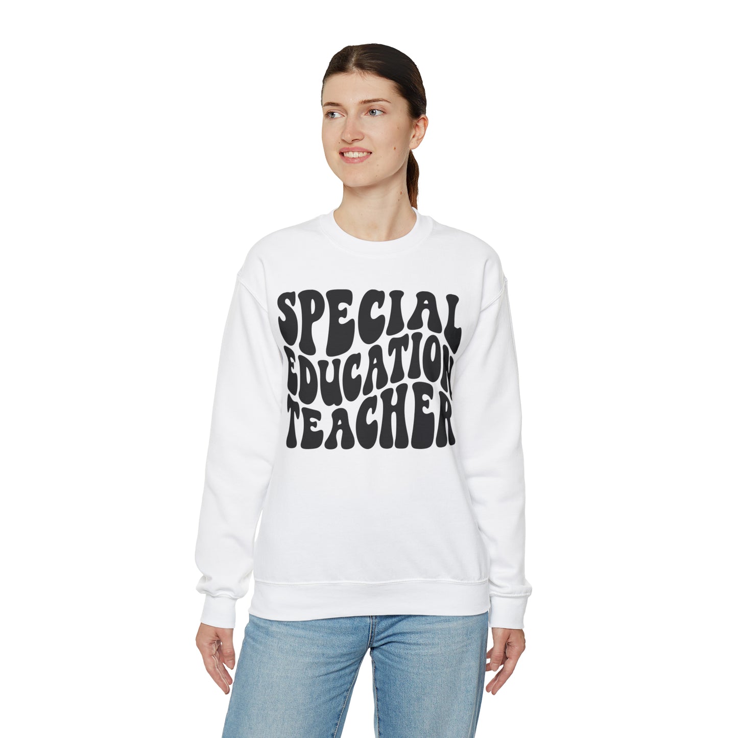 Special Education Teacher Black Logo Unisex Heavy Blend™ Crewneck Sweatshirt