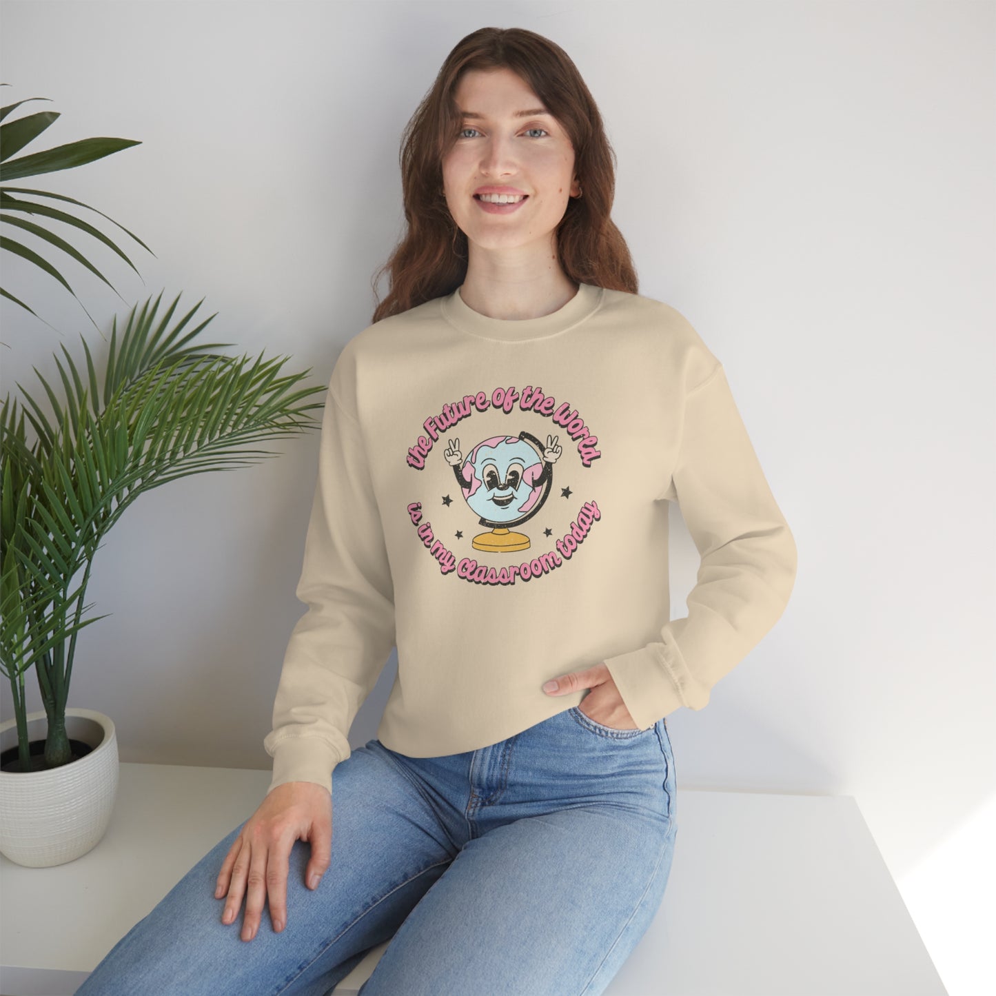 "The Future of the World is in My Classroom Today" - Unisex Heavy Blend™ Crewneck Sweatshirt