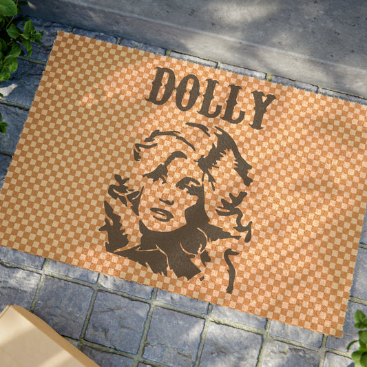 Dolly Portrait Checkerboard Coir Mat