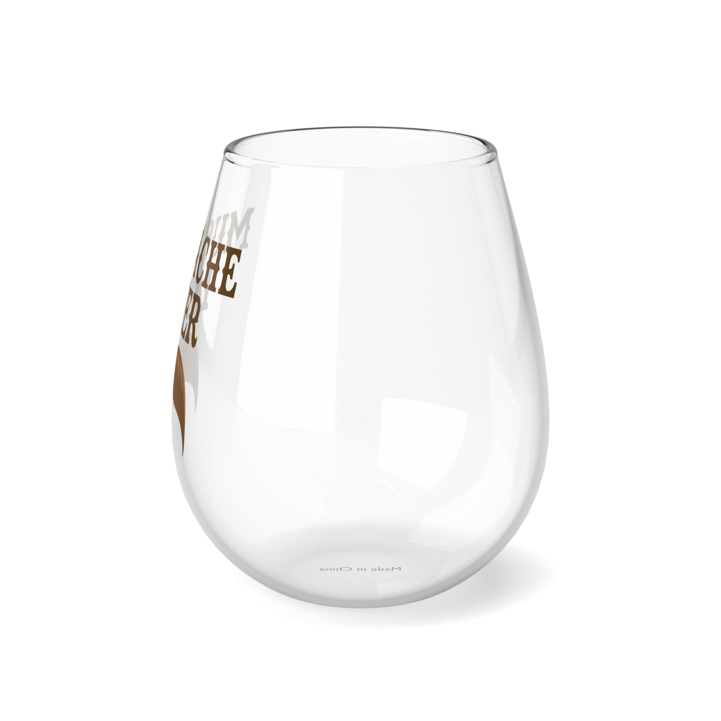 Mustache Lover Stemless Wine/ Glass, 11.75oz