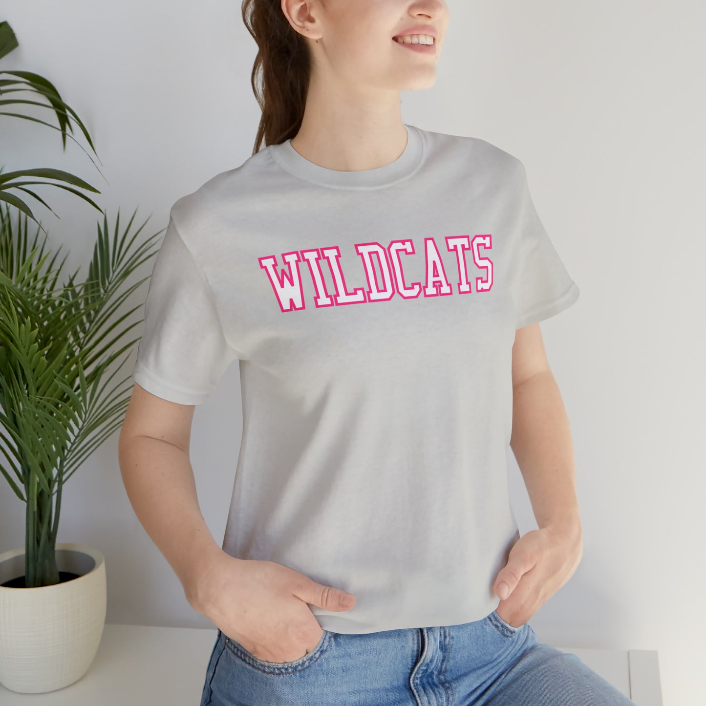 Pink Salem Wildcats Jersey Short Sleeve Tee - Green Print