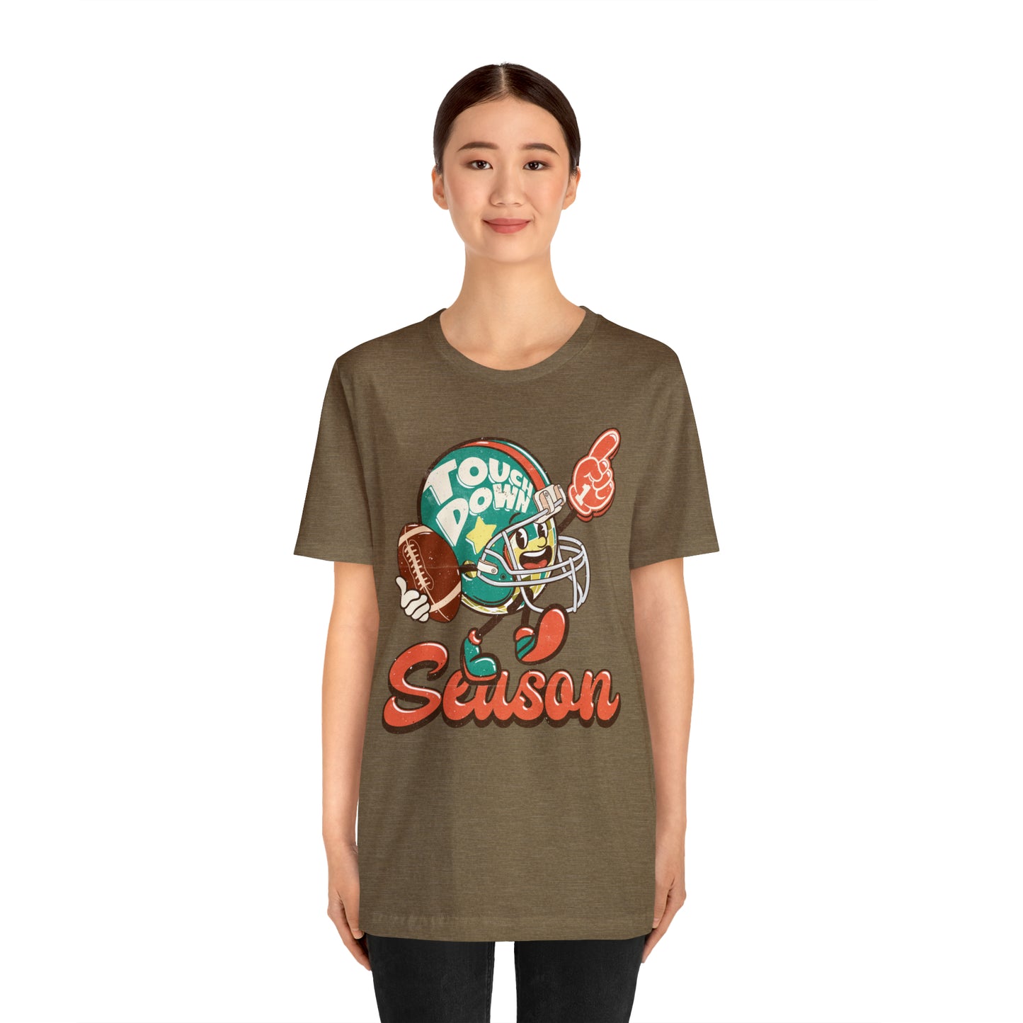 Football Season Football Helmet Character Holding Football T-Shirt