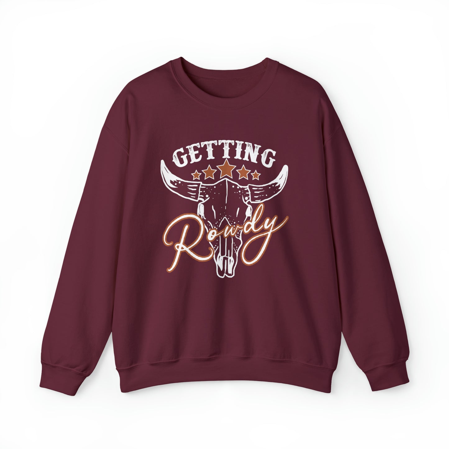 Vintage Getting Rowdy Party/ Bridesmaid/ Groomsman Unisex Heavy Blend™ Crewneck Sweatshirt - White Ink