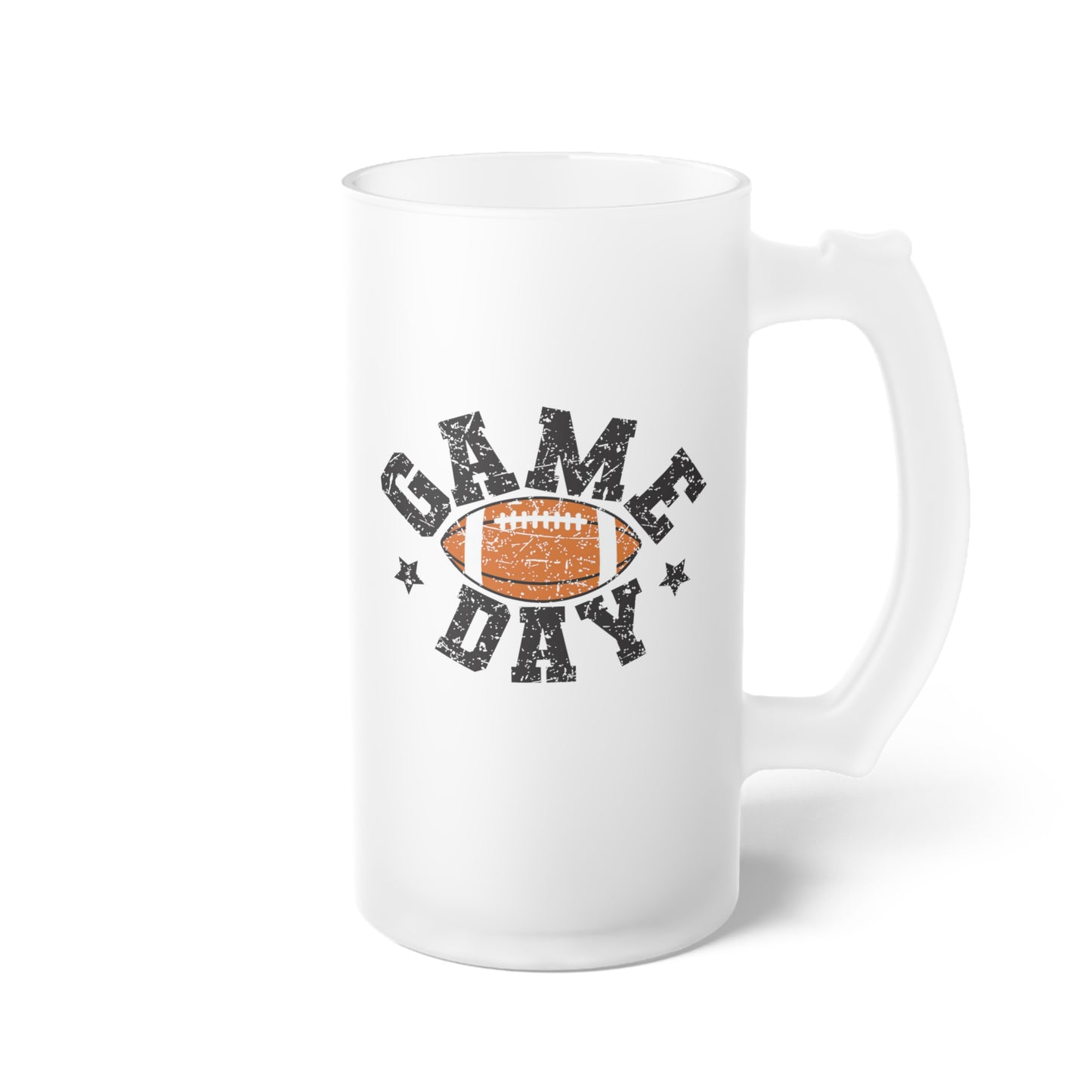 Game Day Football/ Fall Logo Frosted Glass Beer Mug