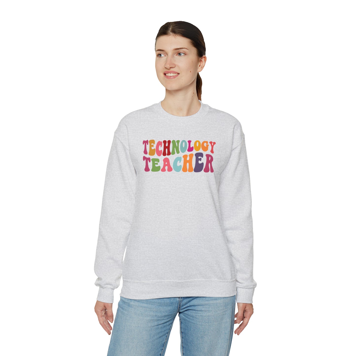 Multi-Colored Technology Teacher Lined Heavyweight Crewneck Sweatshirt