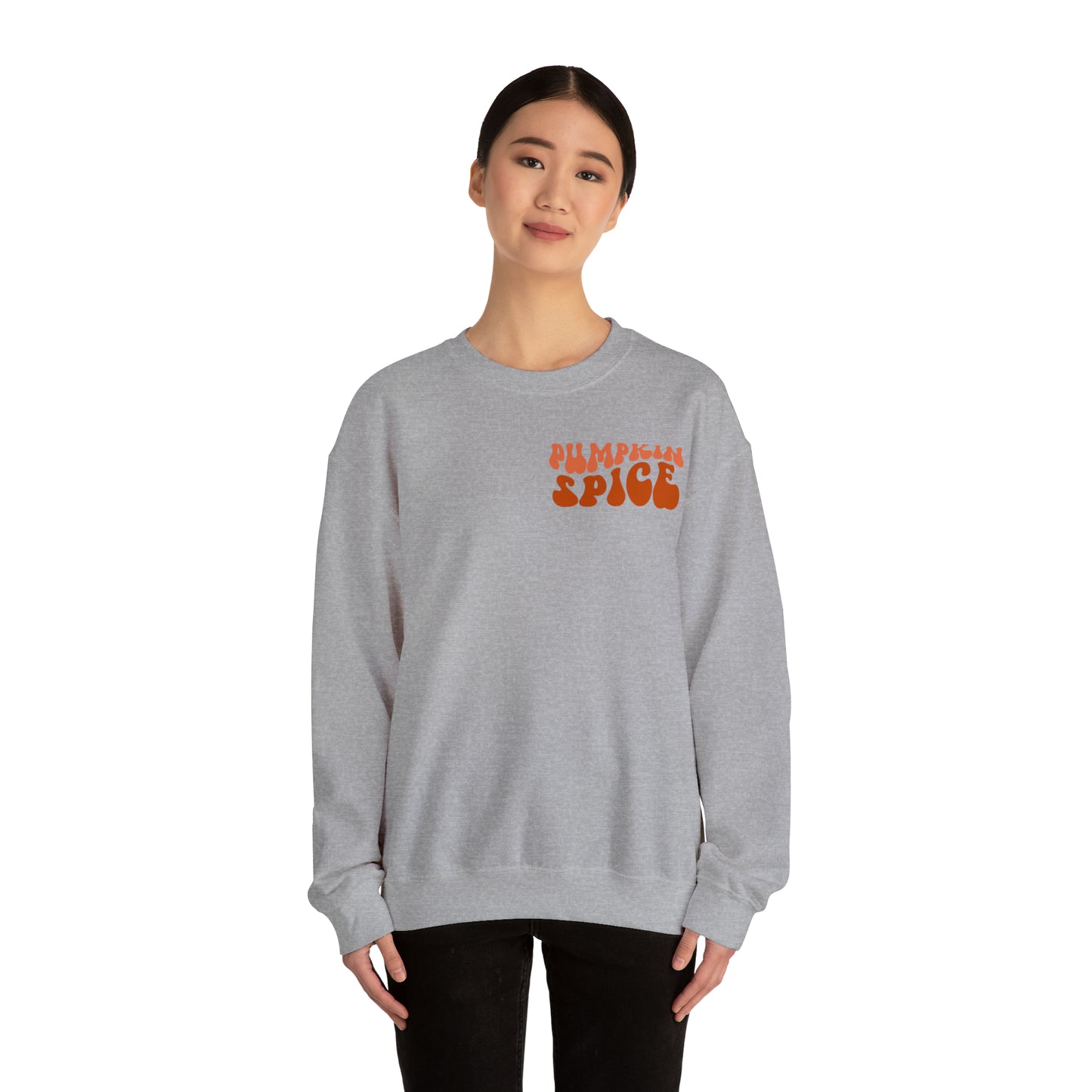 Pumpkin Spice and Chill (Front and Back) Design Heavy Blend™ Crewneck Sweatshirt