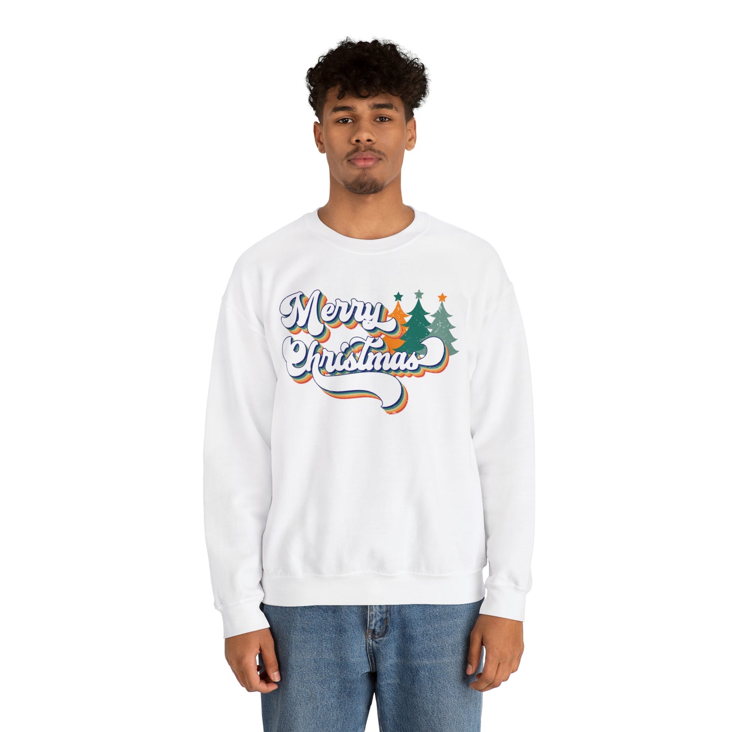 Retro Merry Christmas Heavyweight Crewneck Sweatshirt