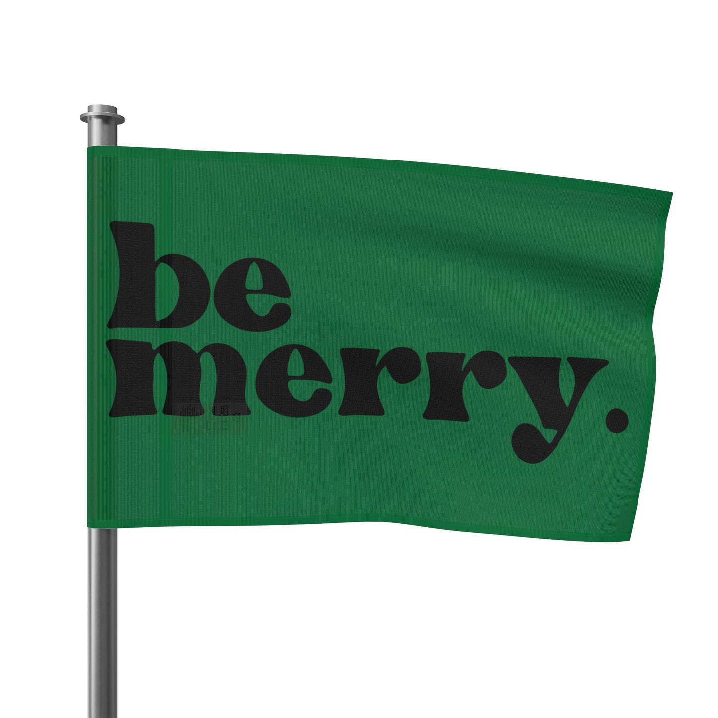 be merry Christmas Holiday Wooden Print Flag - Green