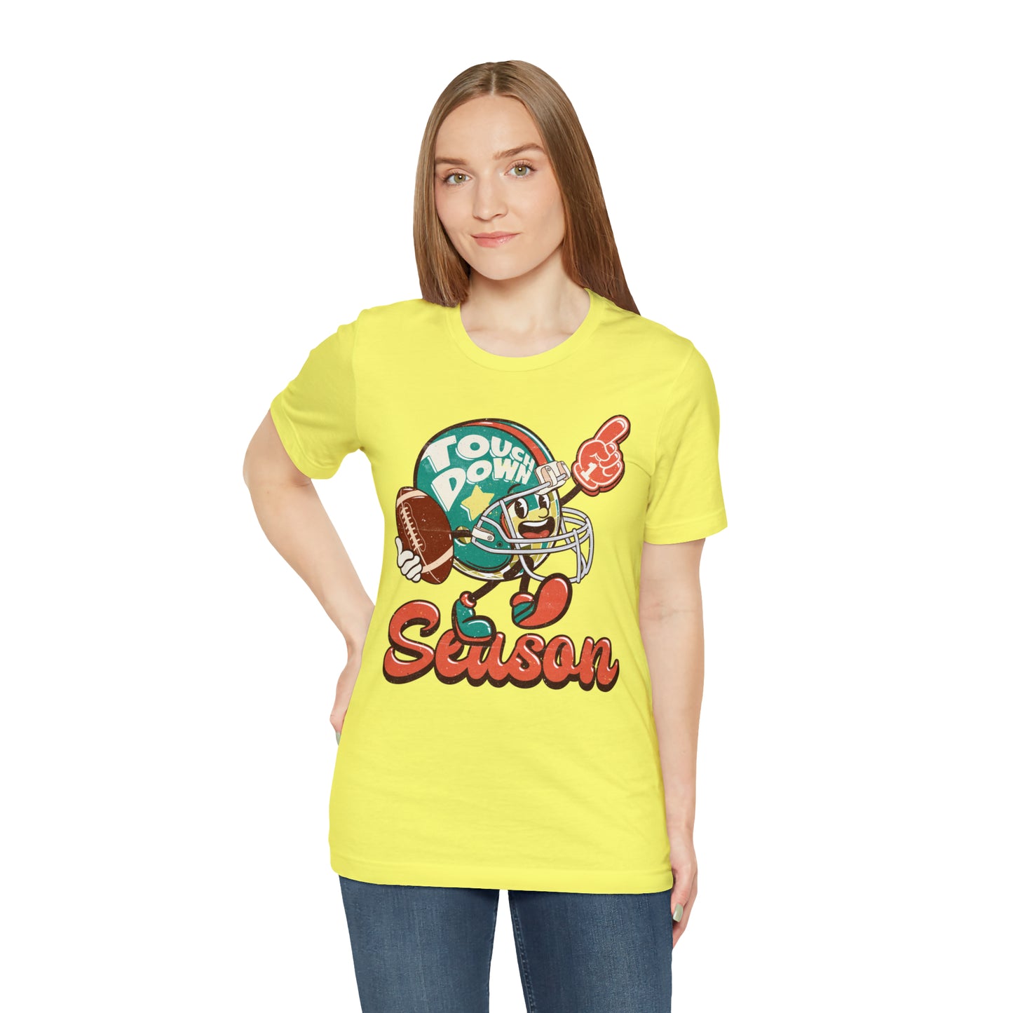 Football Season Football Helmet Character Holding Football T-Shirt