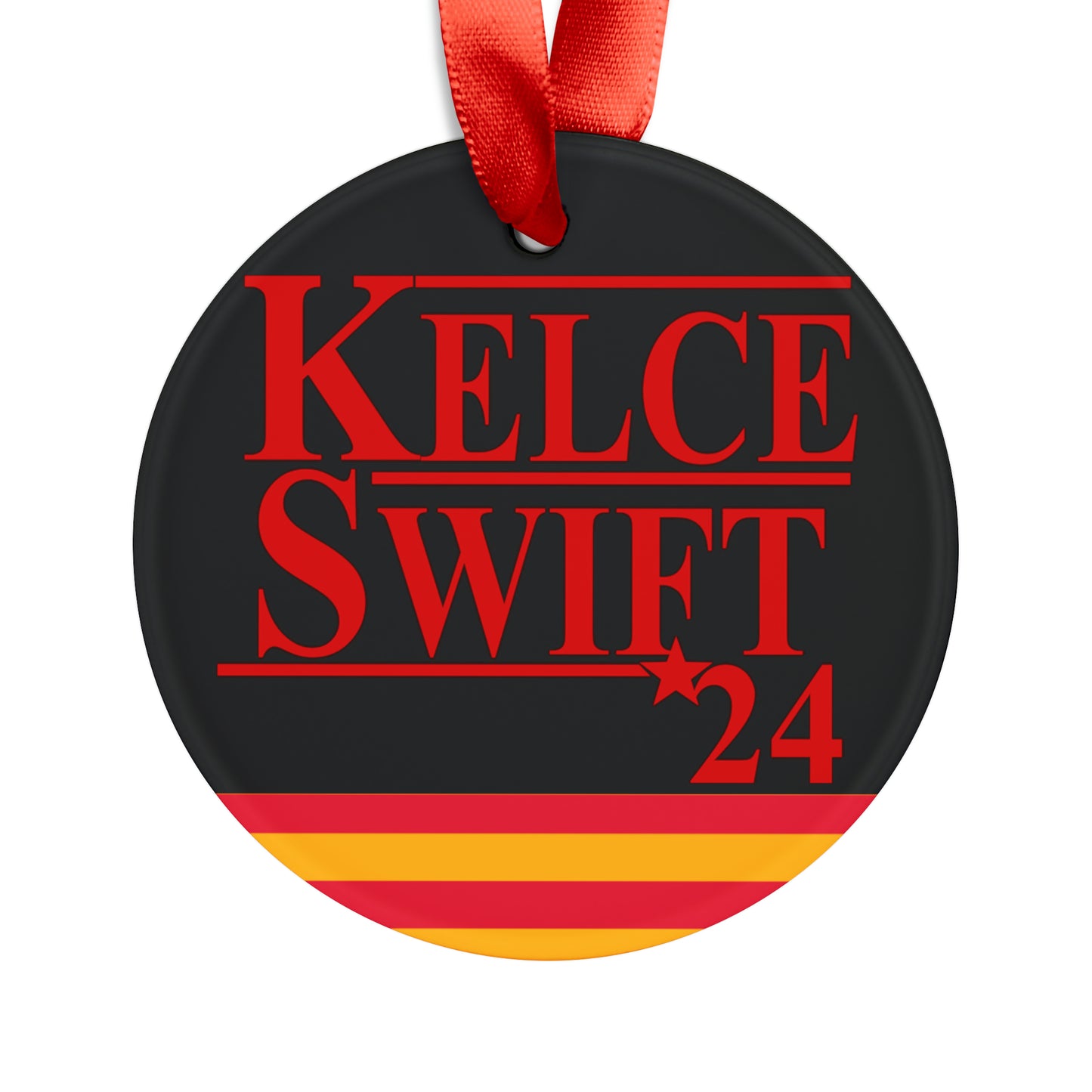 Kelce Swift 24 Ornament with Ribbon - Black