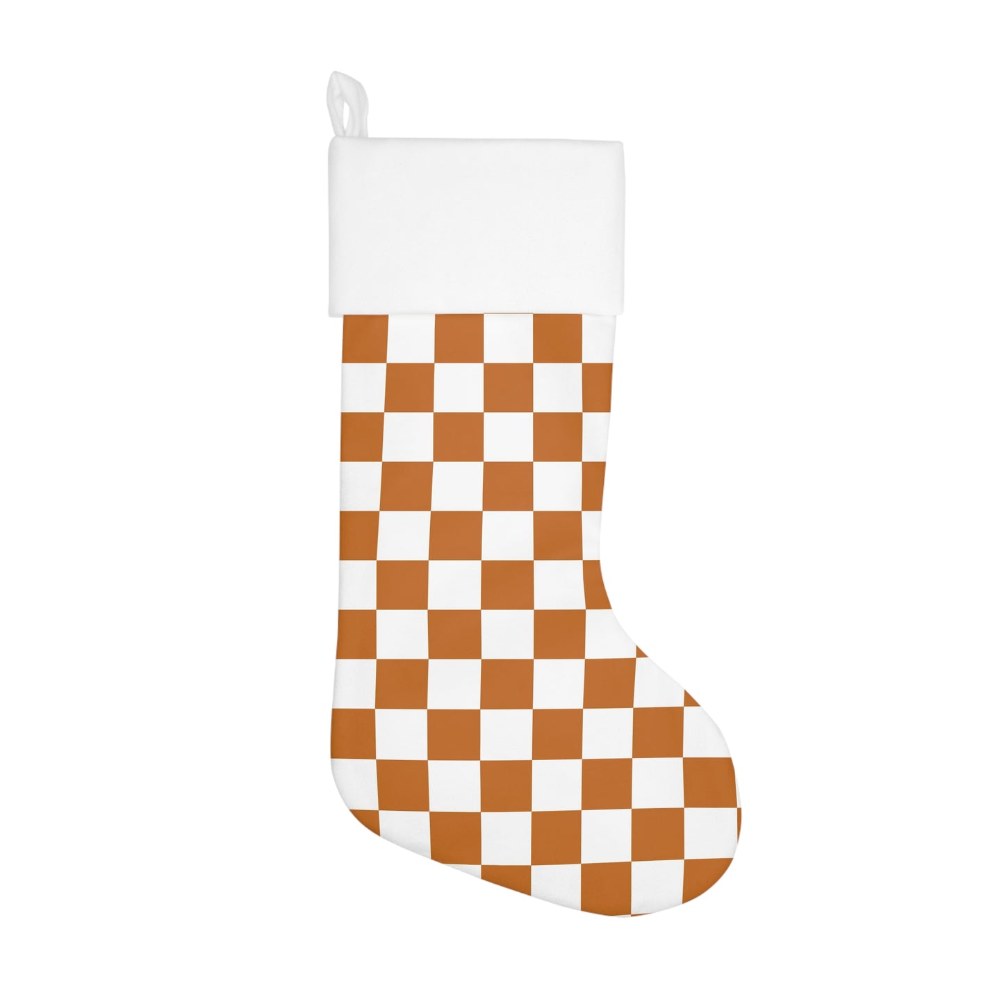 Tangerine Checkerboard Holiday Stocking