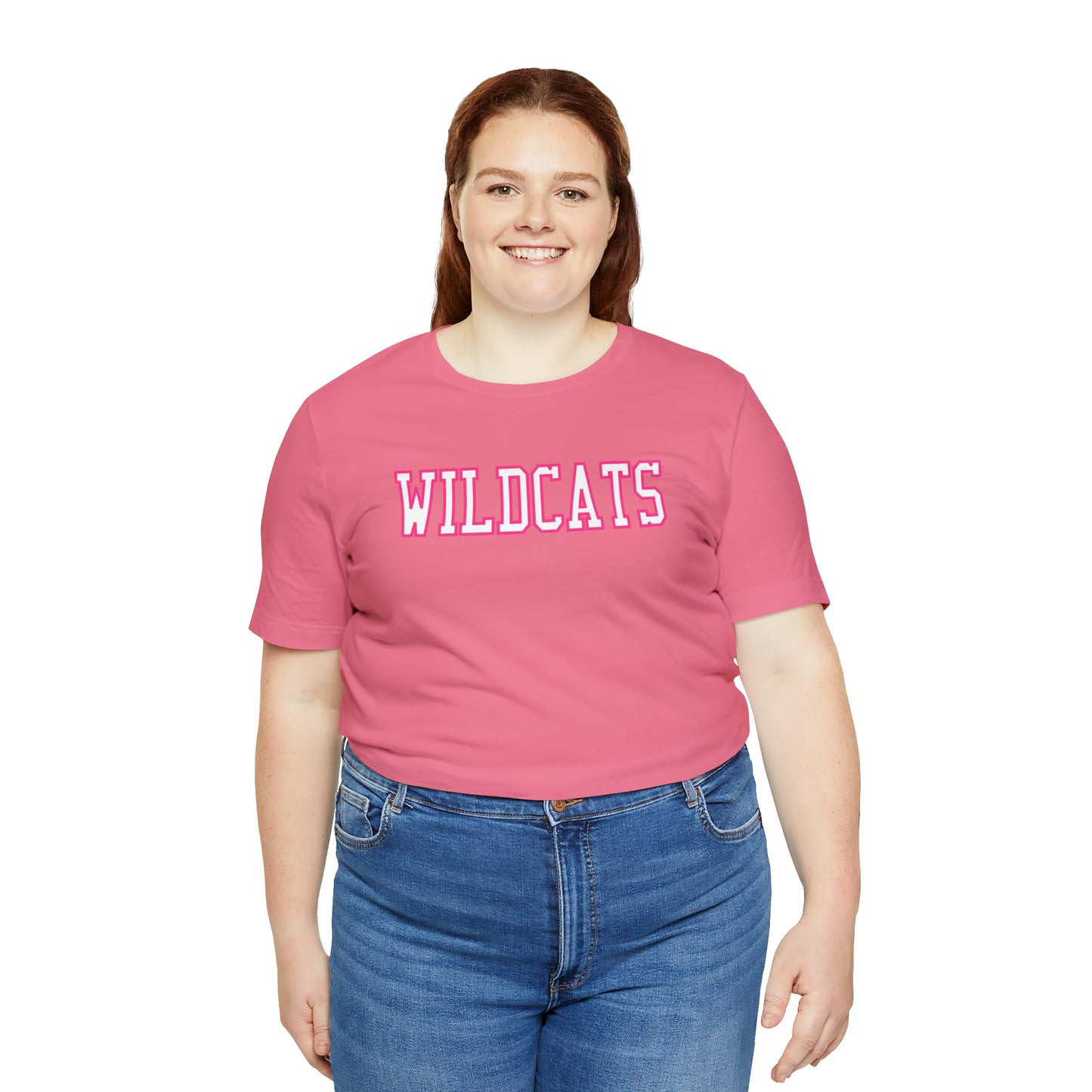 Pink Salem Wildcats Jersey Short Sleeve Tee - Green Print